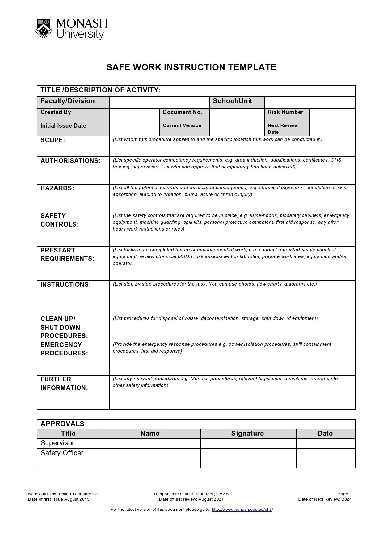 40 Useful Work Instruction Templates Step By Step 