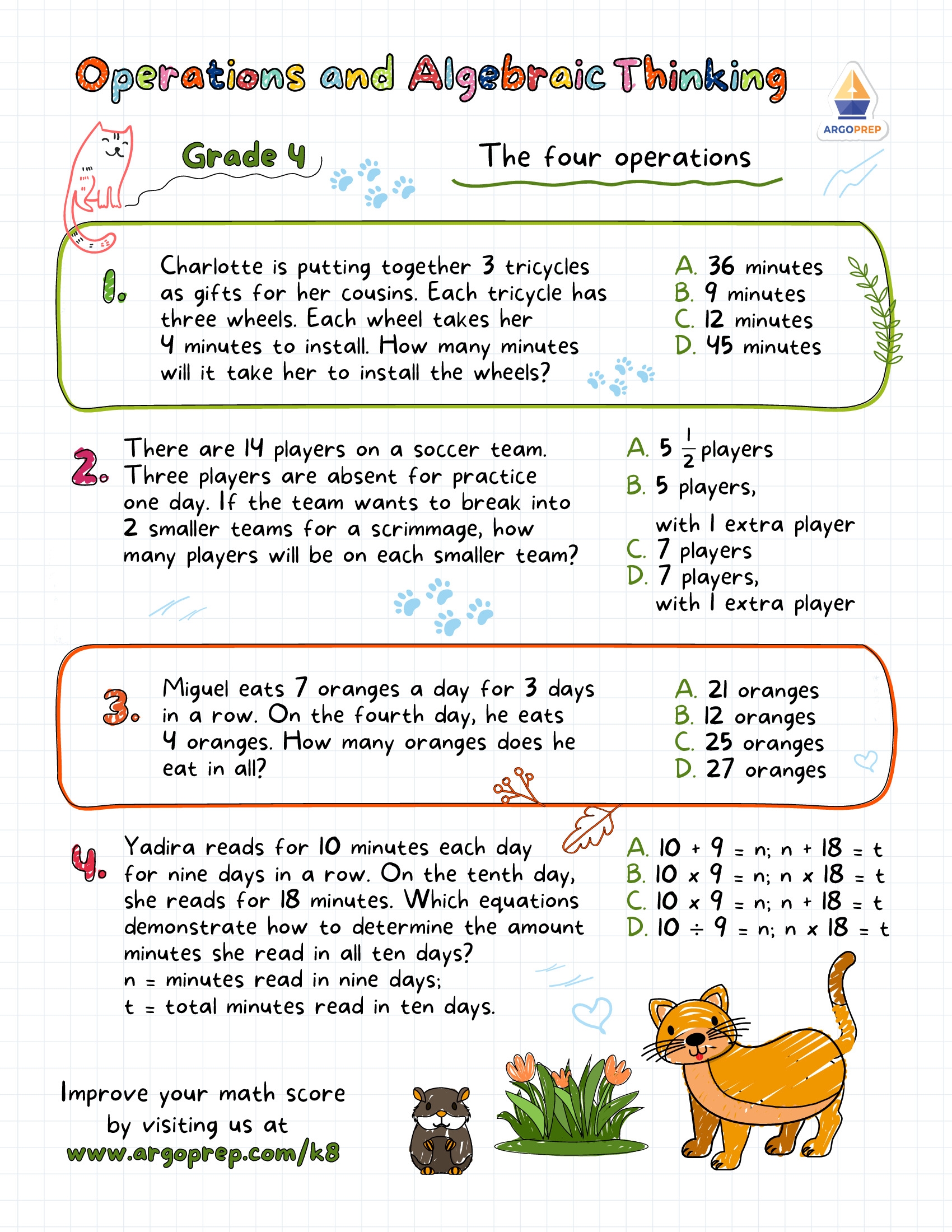 word problems for 4th graders