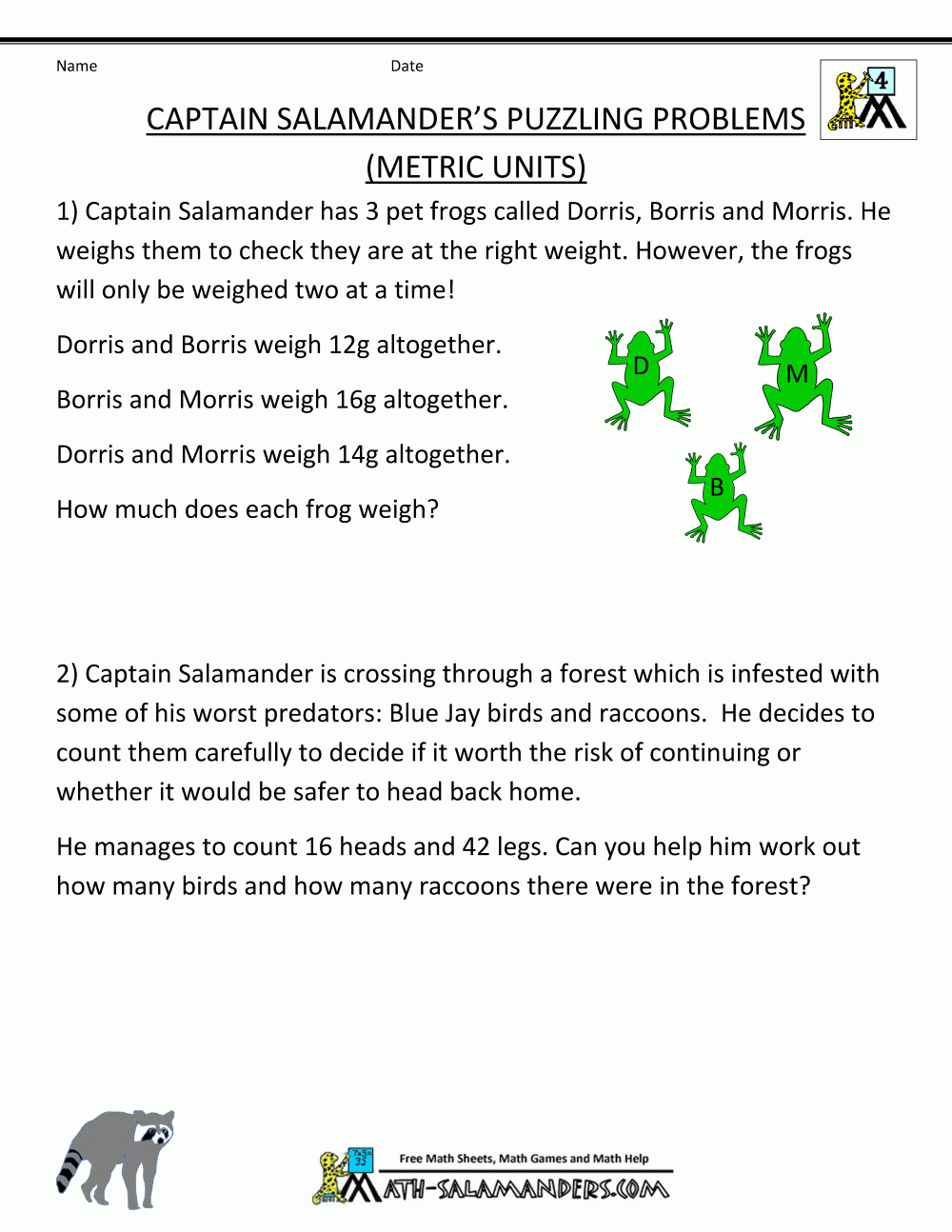 4th Grade Math Problems 4th Grade Math Problems