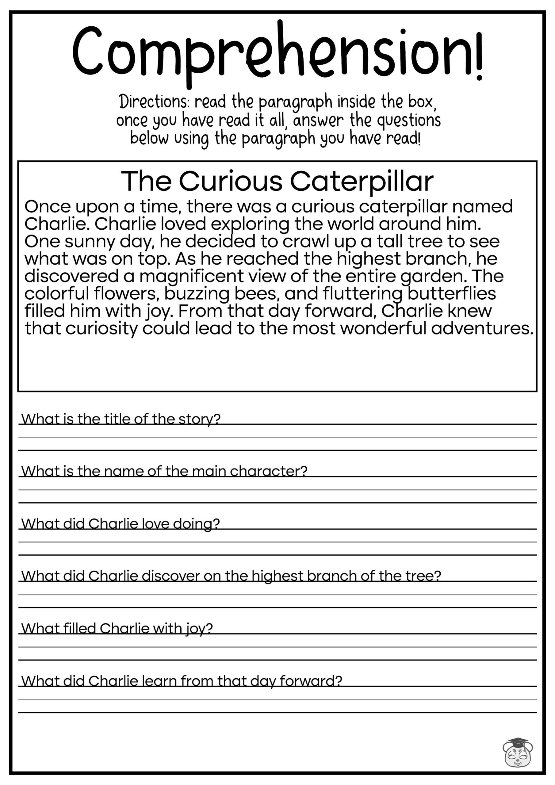 5 Printable Reading Comprehension English Worksheets ages 4 7 KG1 To Grade 2 Etsy