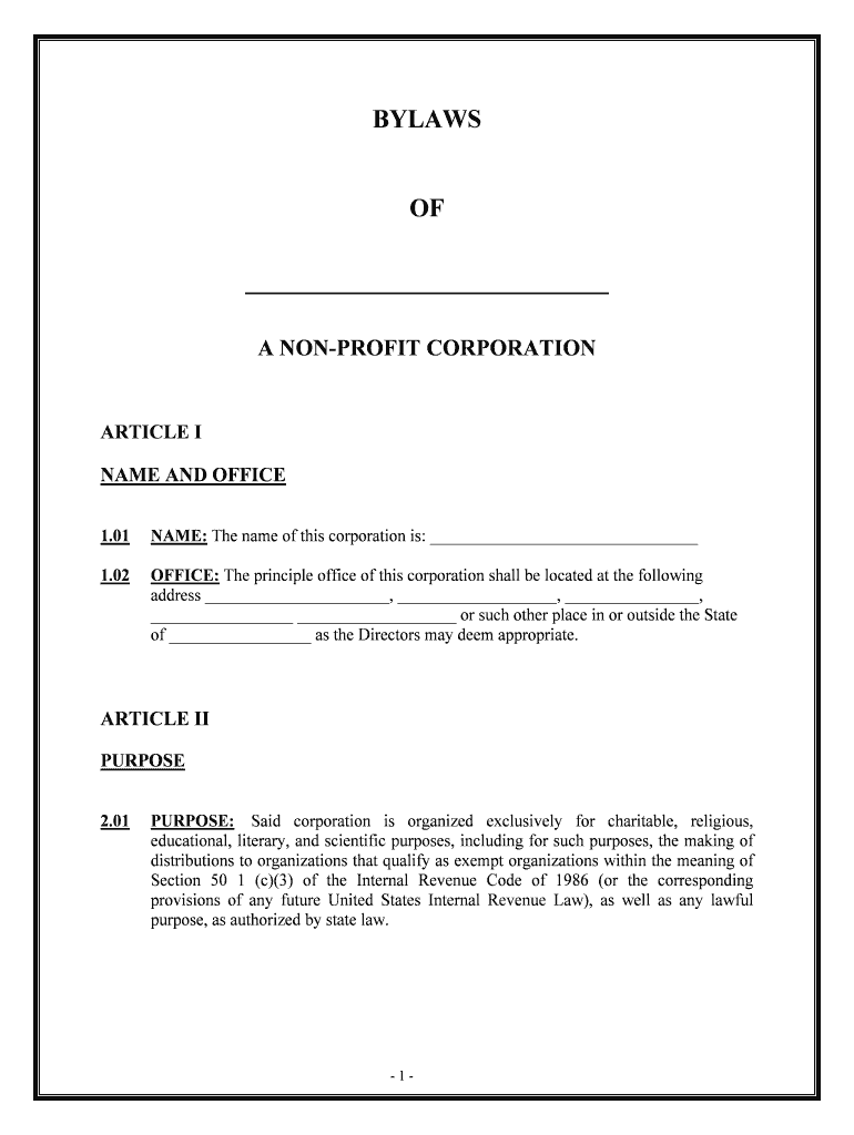501c3 Bylaws Template Fill Out Sign Online DocHub
