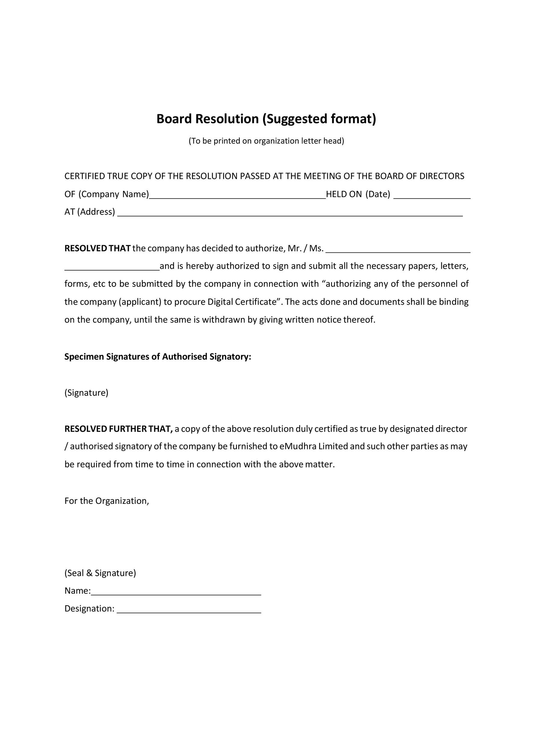 51 Best Board Resolution Templates Samples TemplateLab 51 Best Board Resolution Templates Samples TemplateLab