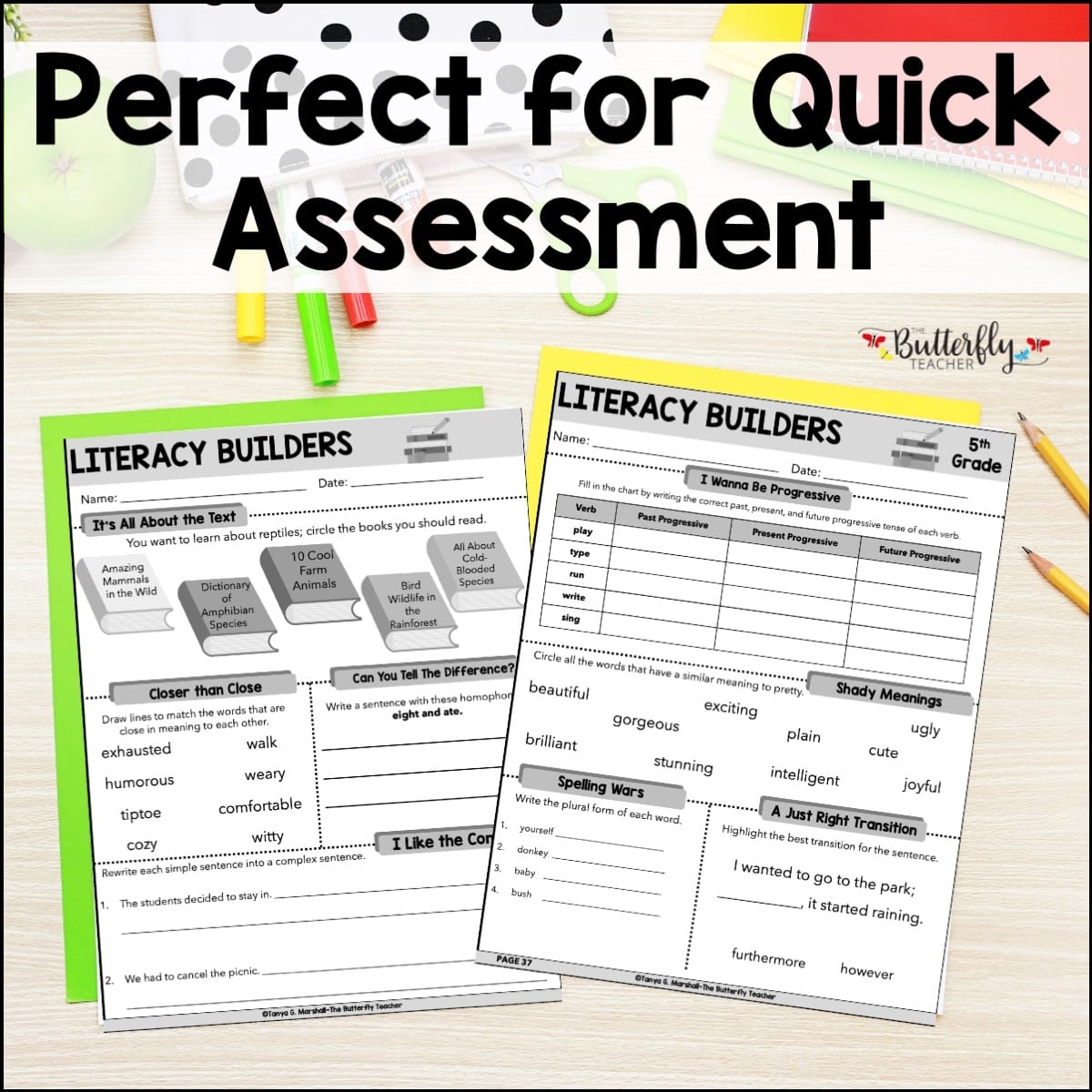 5th Grade ELA Spiral Review Fun Worksheets Morning Work Set 4 The Butterfly Teacher 5th Grade ELA Spiral Review Fun Worksheets Morning Work Set 4 The Butterfly Teacher