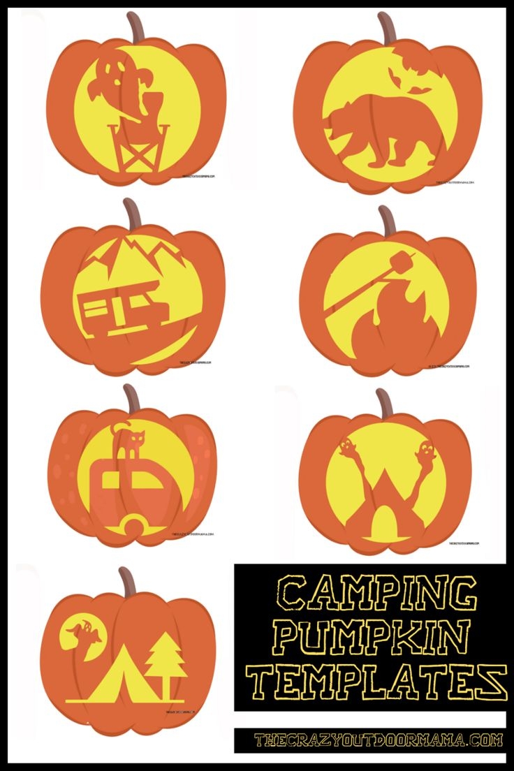 7 Spooky Camping Themed Pumpkin Carving Templates Free PDF Printables 