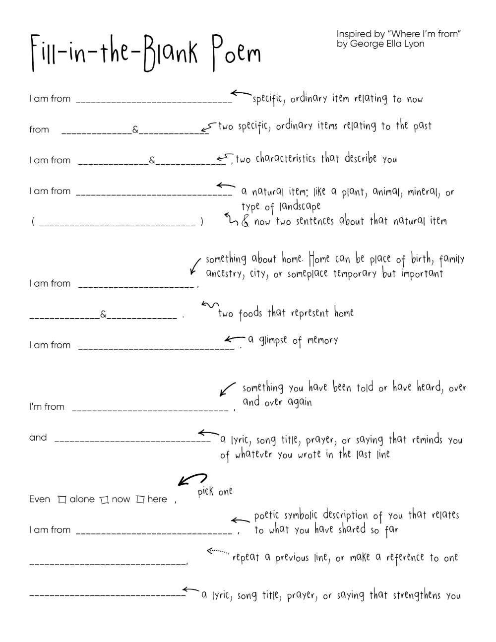 i am from poem template