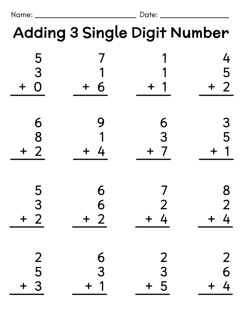 math addition worksheets for preschool