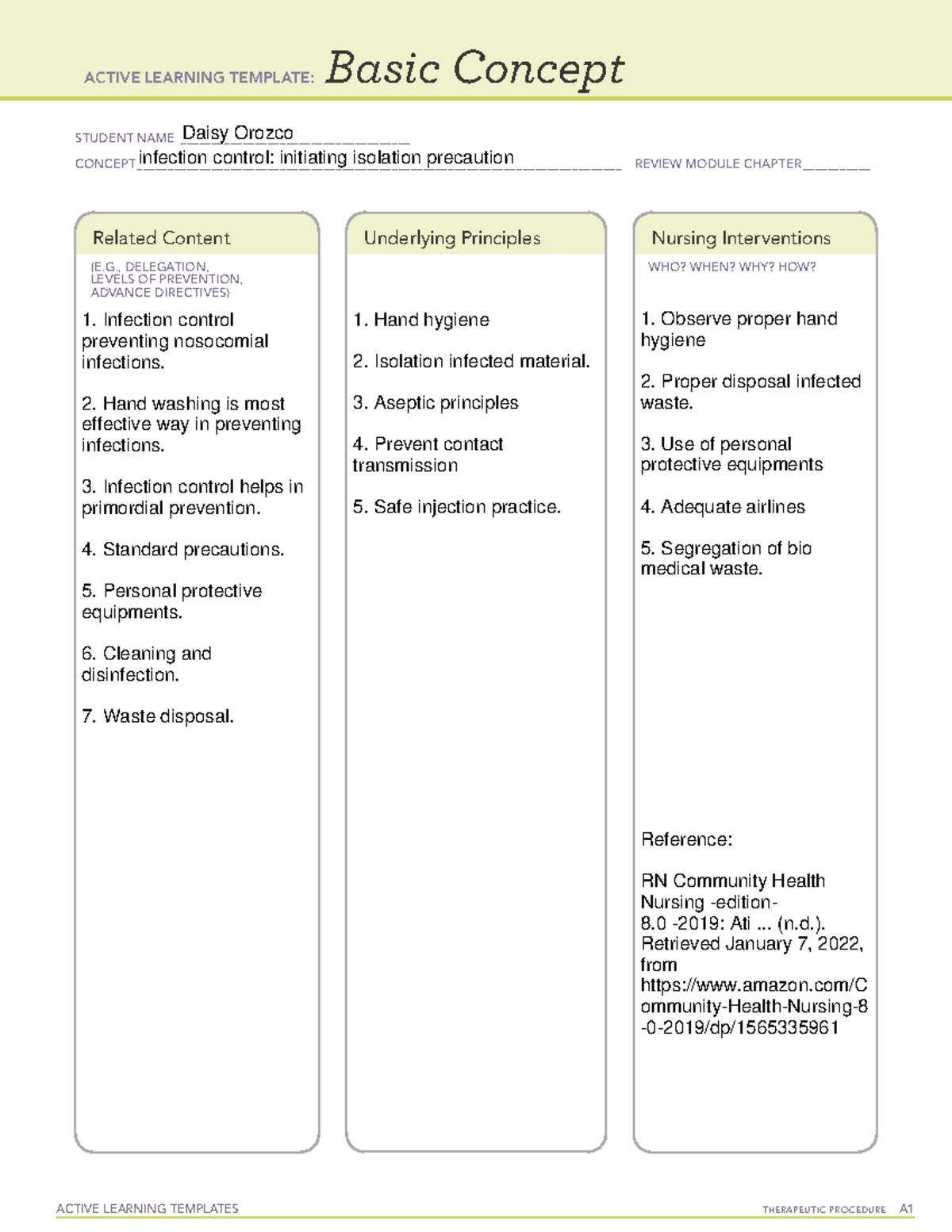 Active Learning Template Basic Concepts In Infection Control Studocu Active Learning Template Basic Concepts In Infection Control Studocu