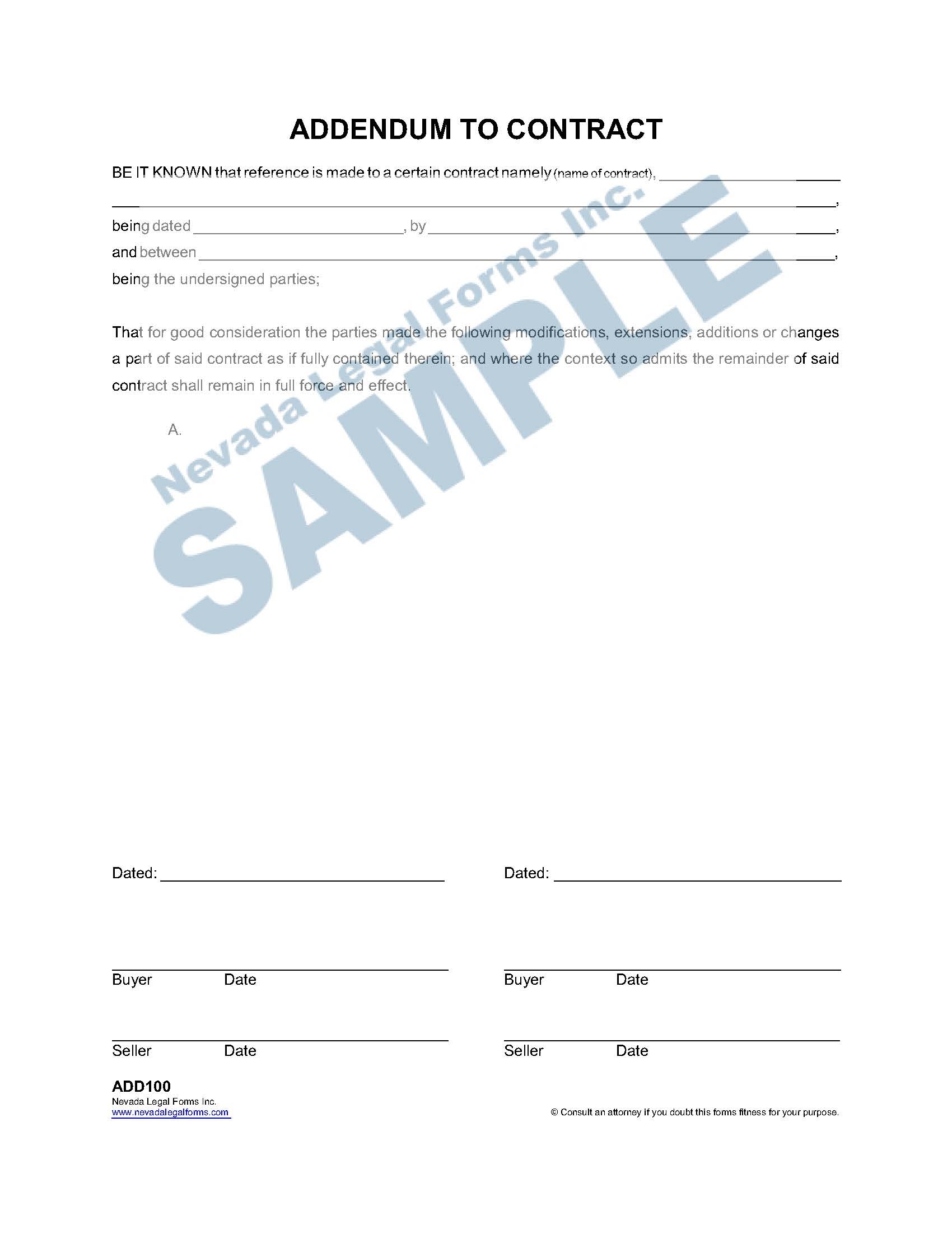 contract addendum template contract addendum template