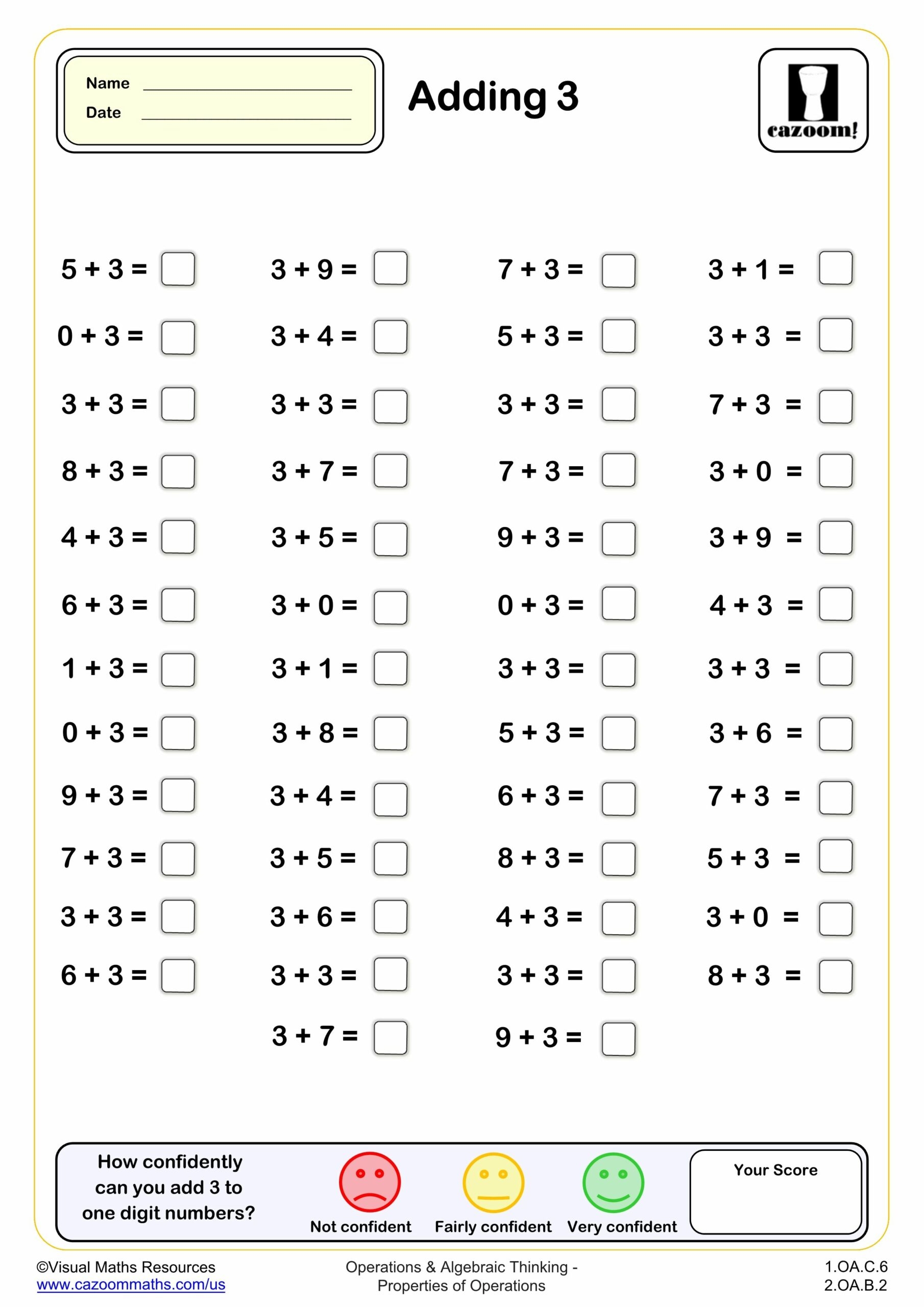 Adding 3 50 Questions Fun And Engaging 1st Grade PDF Worksheets Adding 3 50 Questions Fun And Engaging 1st Grade PDF Worksheets
