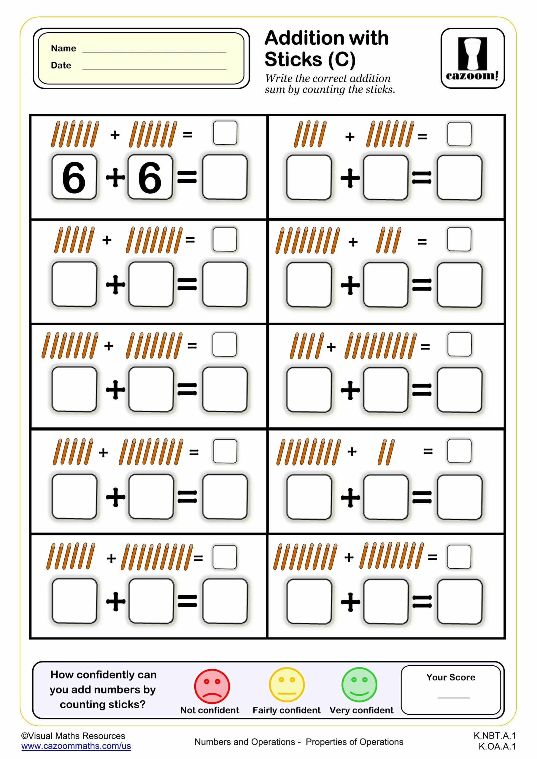 addition worksheets for kindergarten pdf