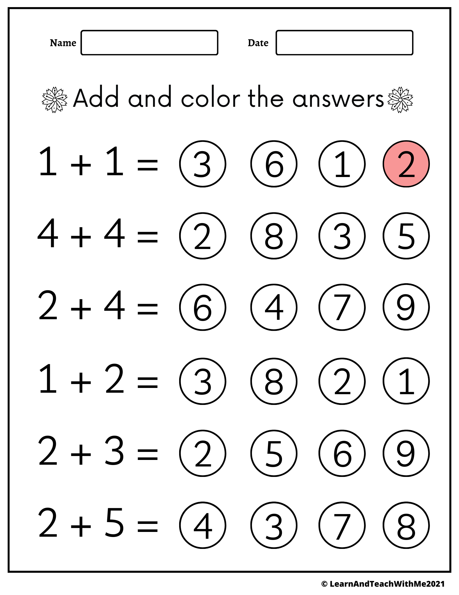 Addition Worksheets 1 10 Made By Teachers Addition Worksheets 1 10 Made By Teachers