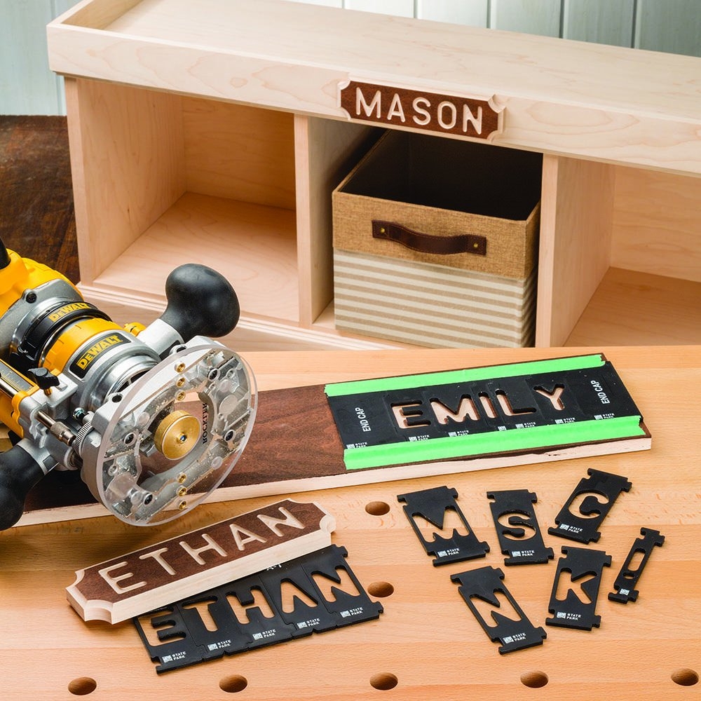 Amazon Rockler Router Letter Template Set 1 1 2 H 99 Pieces State Park Font Letter Router Template Interlocking Sign Making Templates W Letters Numbers More Interlock Signmaker s Templates