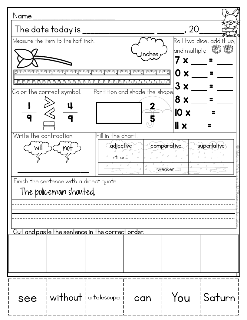 April Morning Work 3rd Grade Made By Teachers