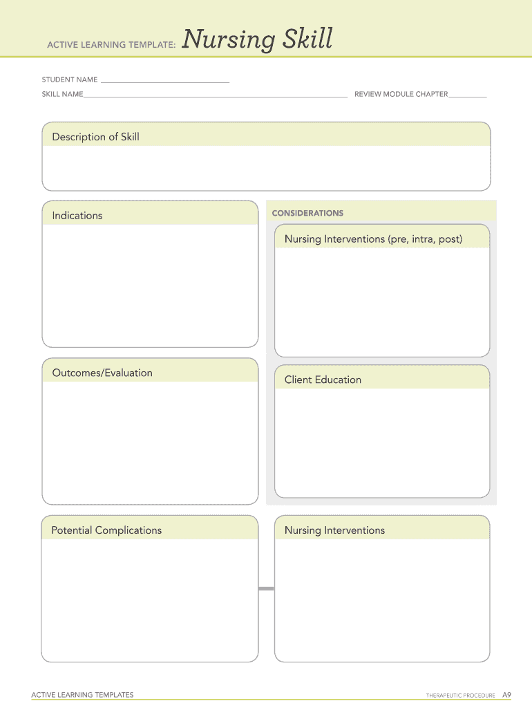 ATI Active Learning Template Nursing Skill Form Fill Online Printable Fillable Blank PdfFiller