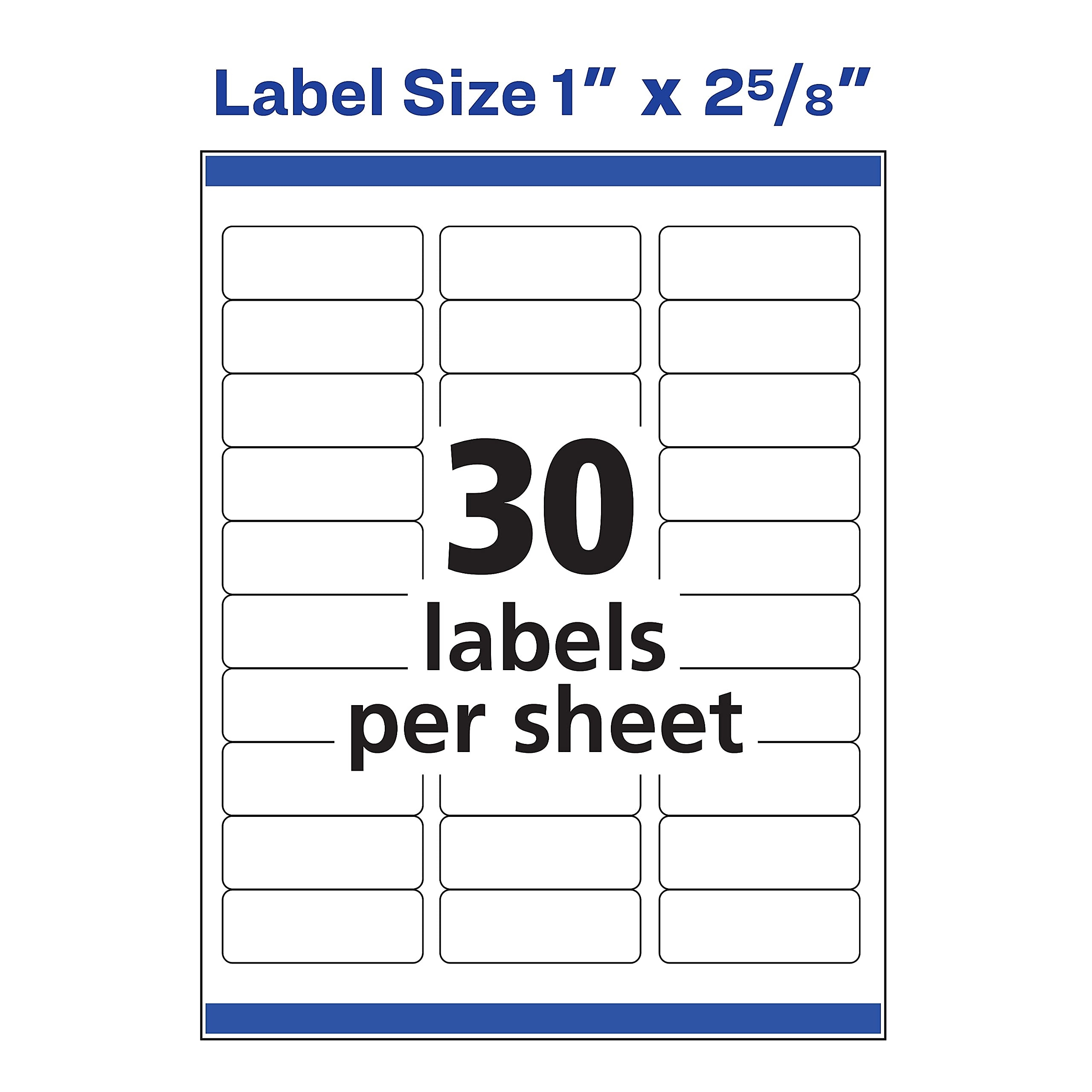 Avery 18160 Easy Peel Address Labels 1 X 2 5 8 White 300 Labels Pack Amazon sg Office Products
