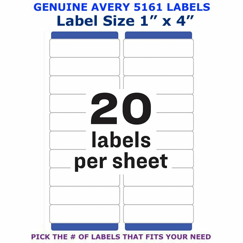 Avery Easy Peel Laser Address Labels 1 X 4 5161 PICK YOUR OWN OF LABEL EBay
