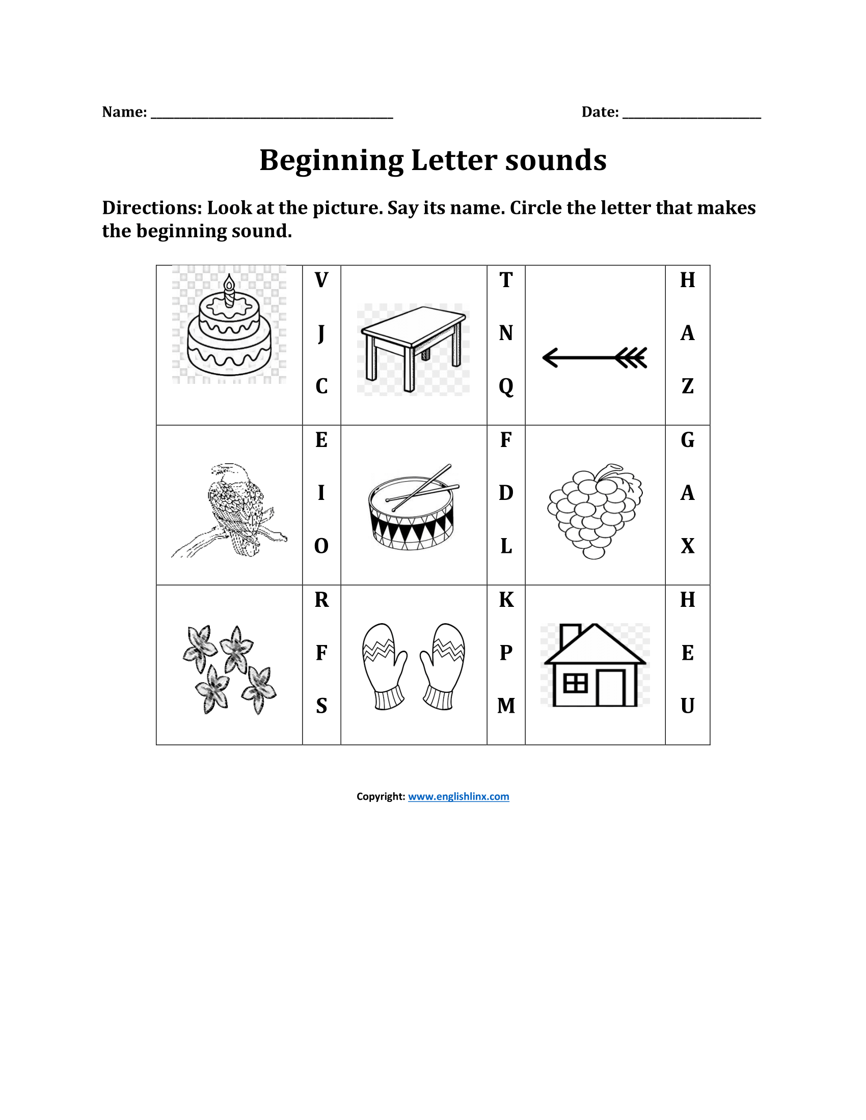 phonics worksheets for nursery