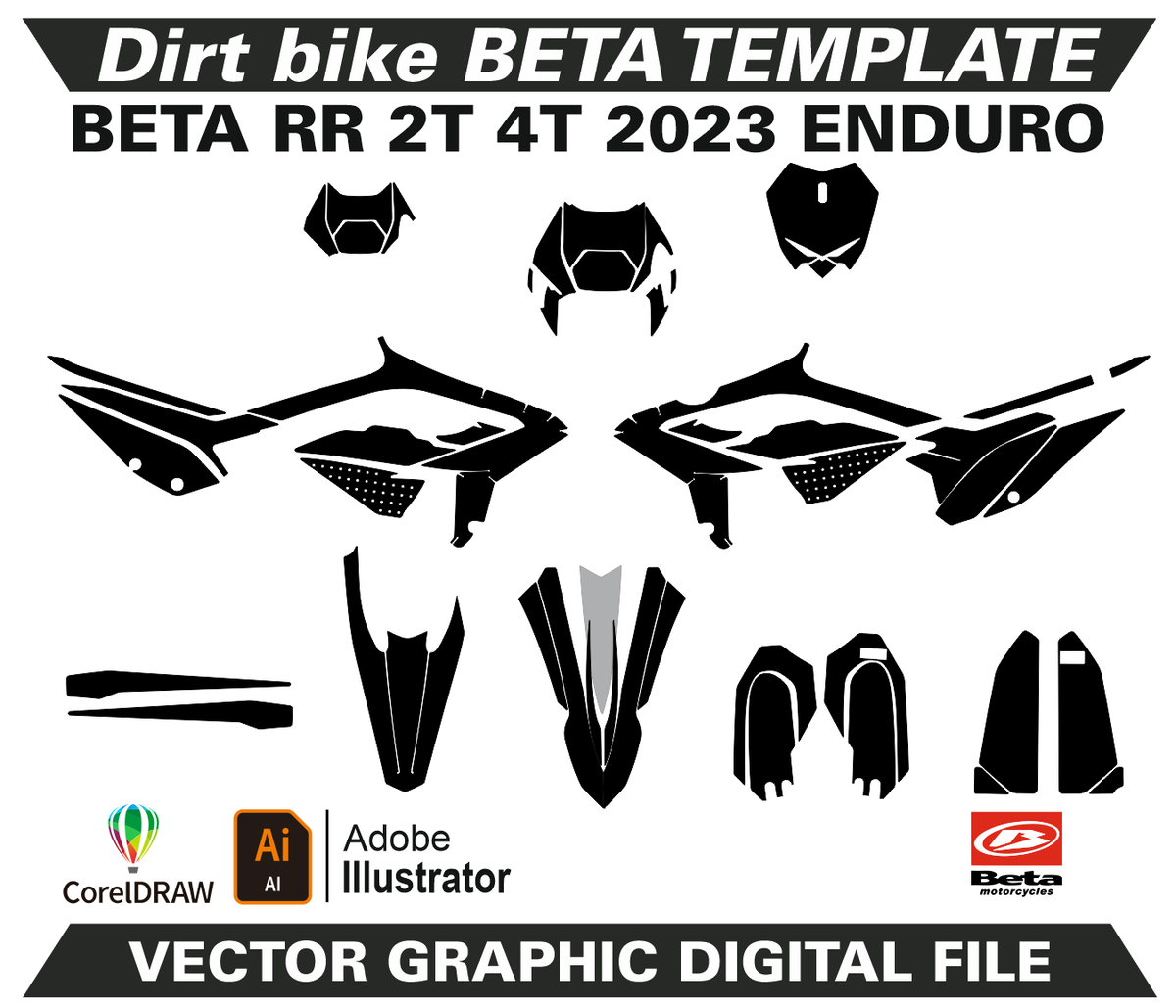 BETA RR 125 450 2023 ENDURO Template 2T 4T Vector Format Ai CDR EPS M161 EBay
