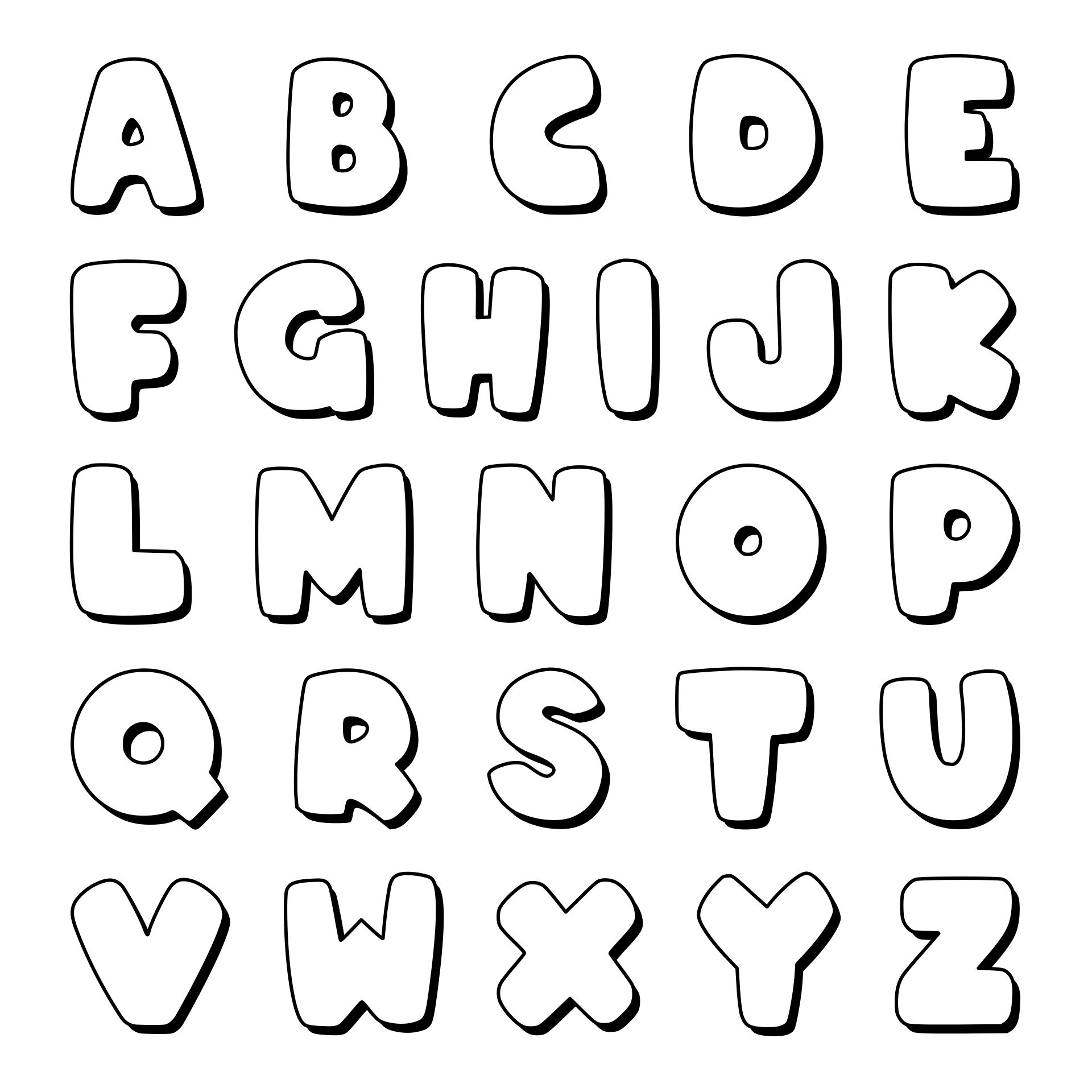 Big Bubble Letters 10 Free PDF Printables Printablee Big Bubble Letters 10 Free PDF Printables Printablee