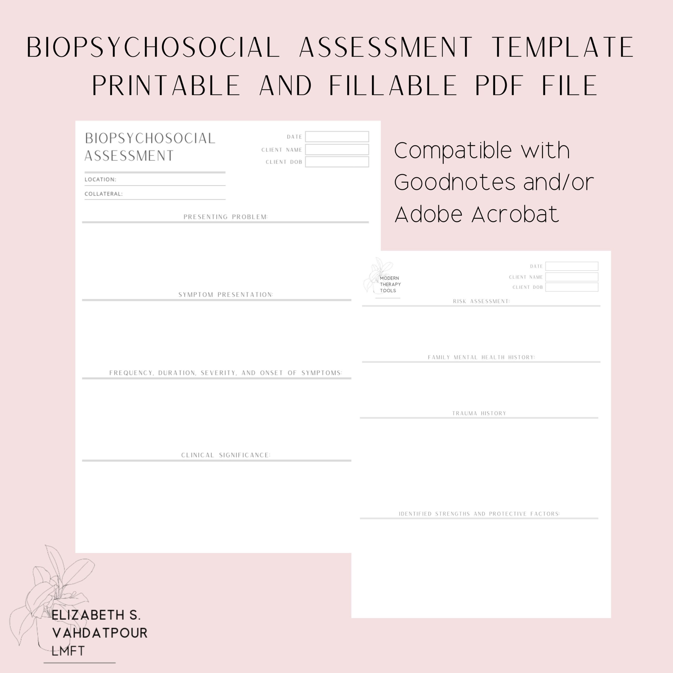 biopsychosocial assessment template