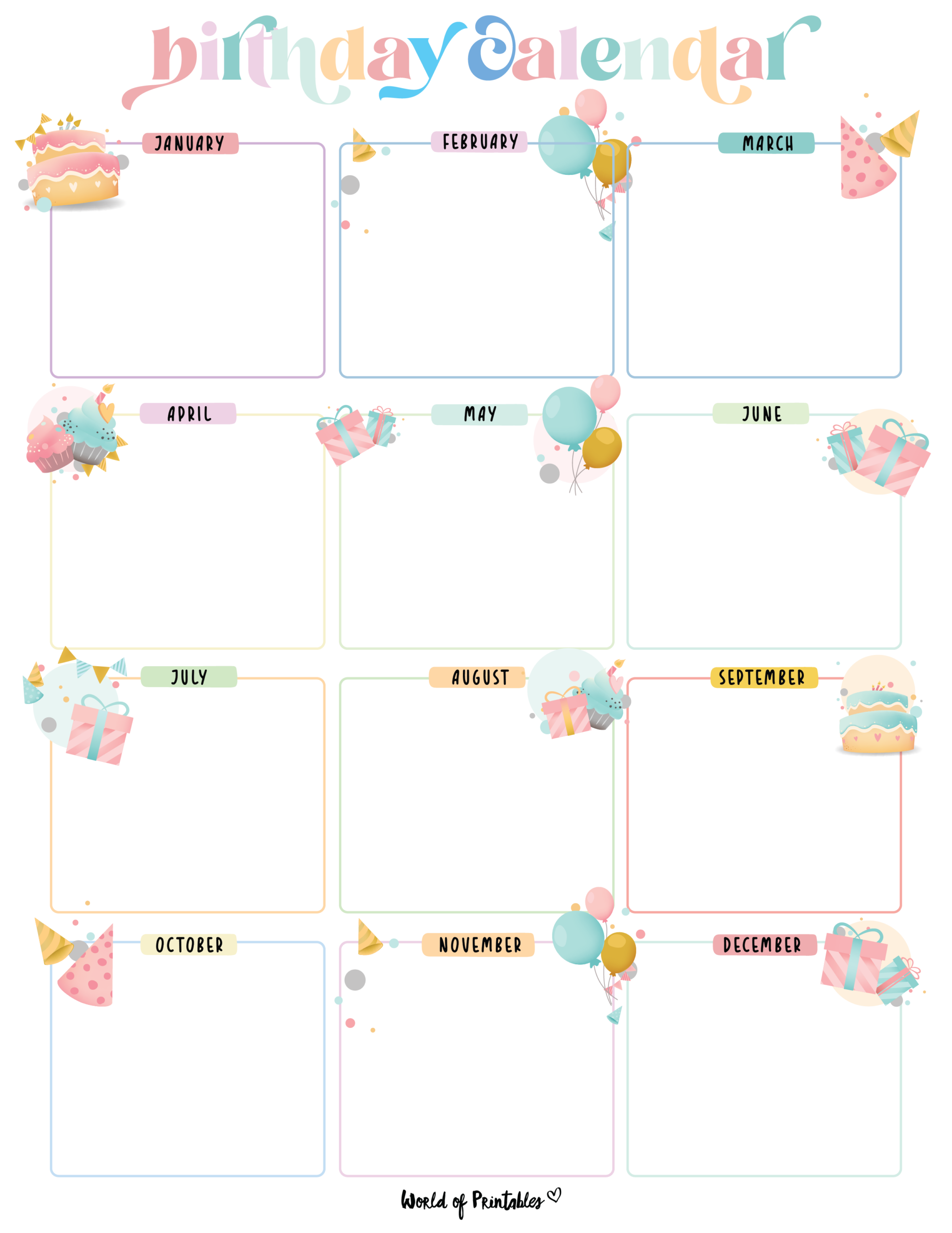 birthday list template