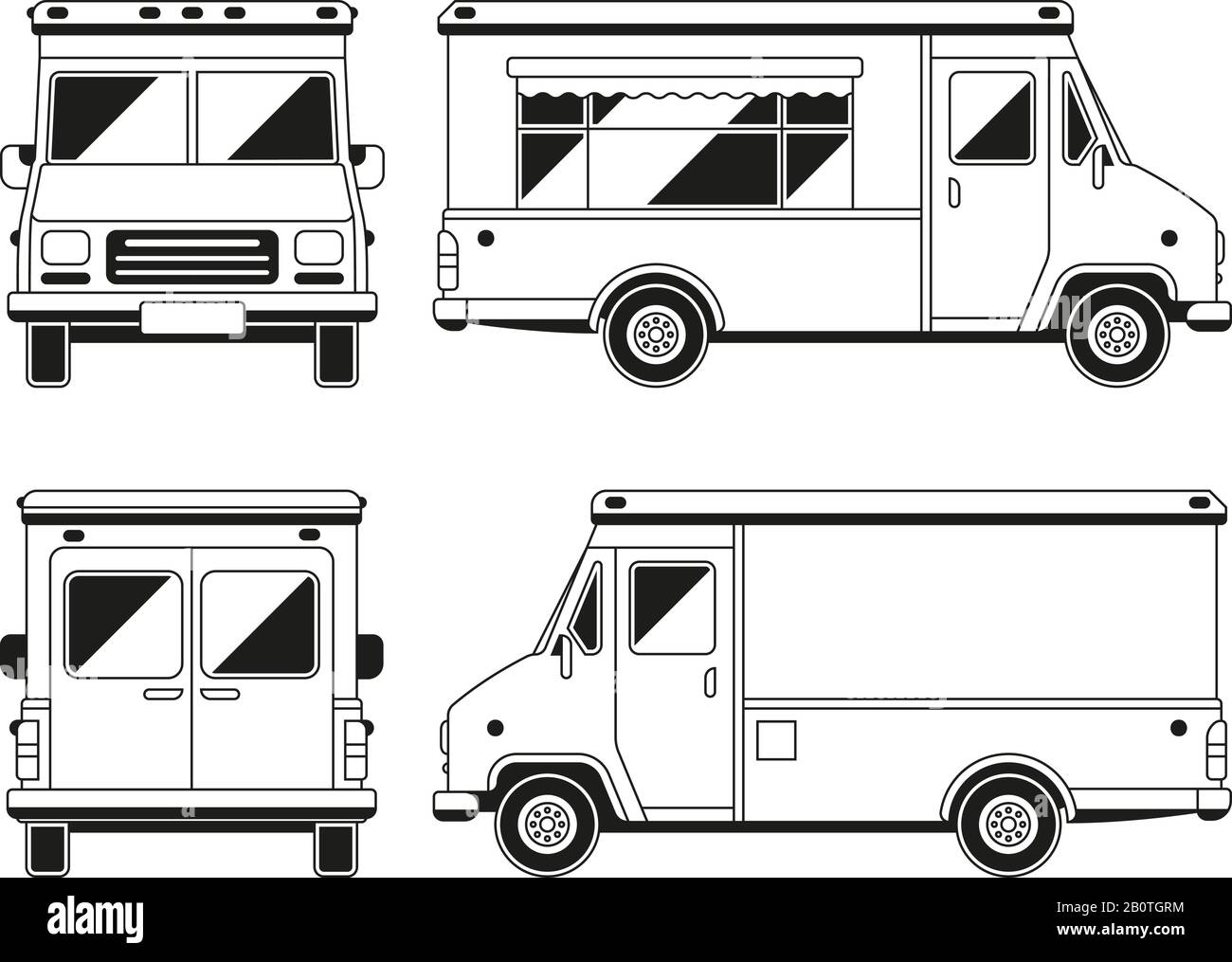 Blank Commercial Food Truck In Different Points Of View Outline Vector Template For You Advertising Vehicle Van For Retail Street Illustration Stock Vector Image Art Alamy Blank Commercial Food Truck In Different Points Of View Outline Vector Template For You Advertising Vehicle Van For Retail Street Illustration Stock Vector Image Art Alamy