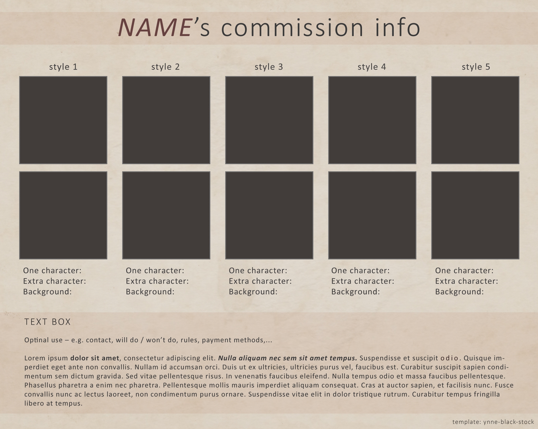 Blank Commission Sheet PSD By Ynne black stock On DeviantArt