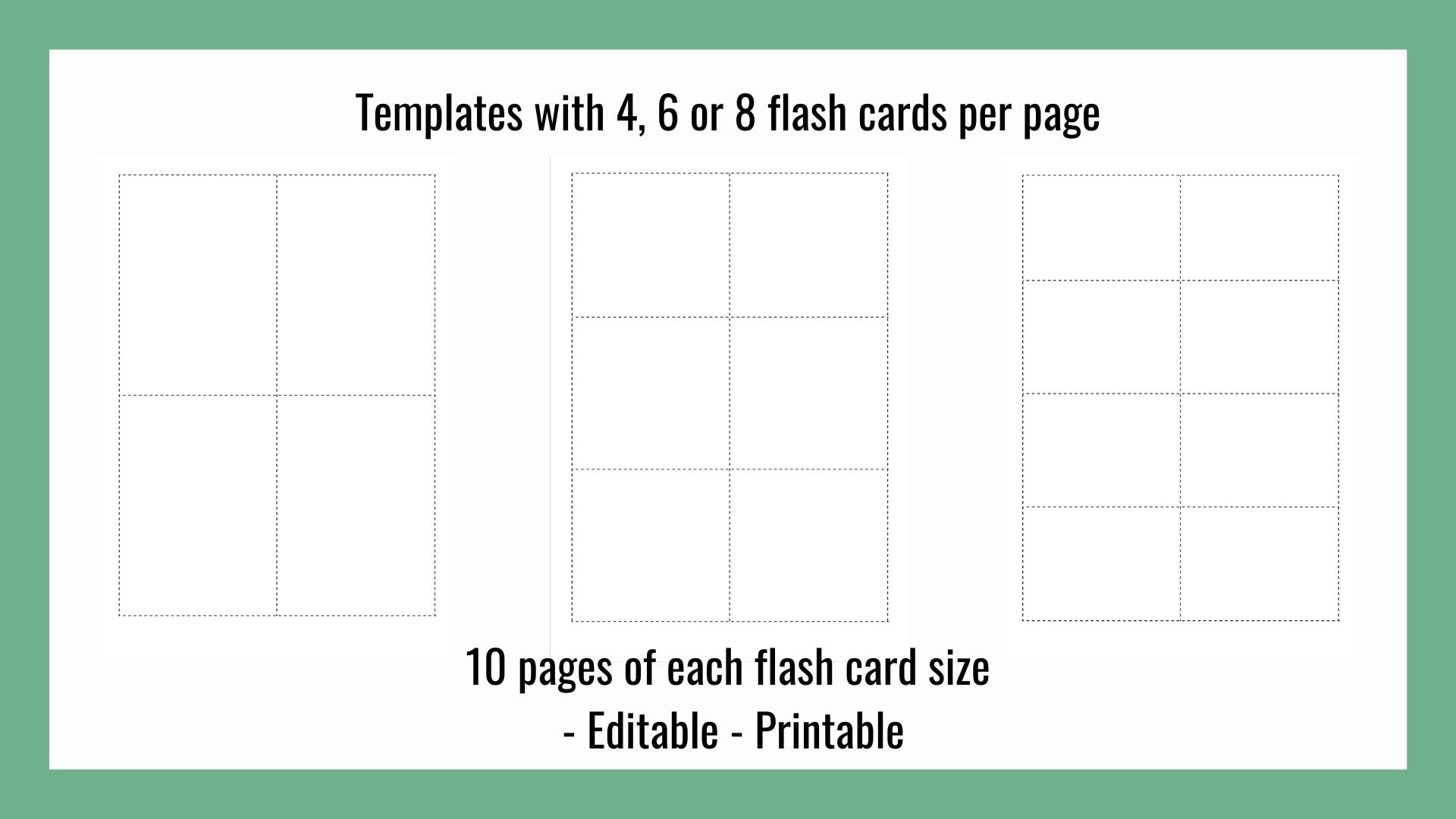 Blank Flashcards Template Printable Study Cards digital Download Etsy