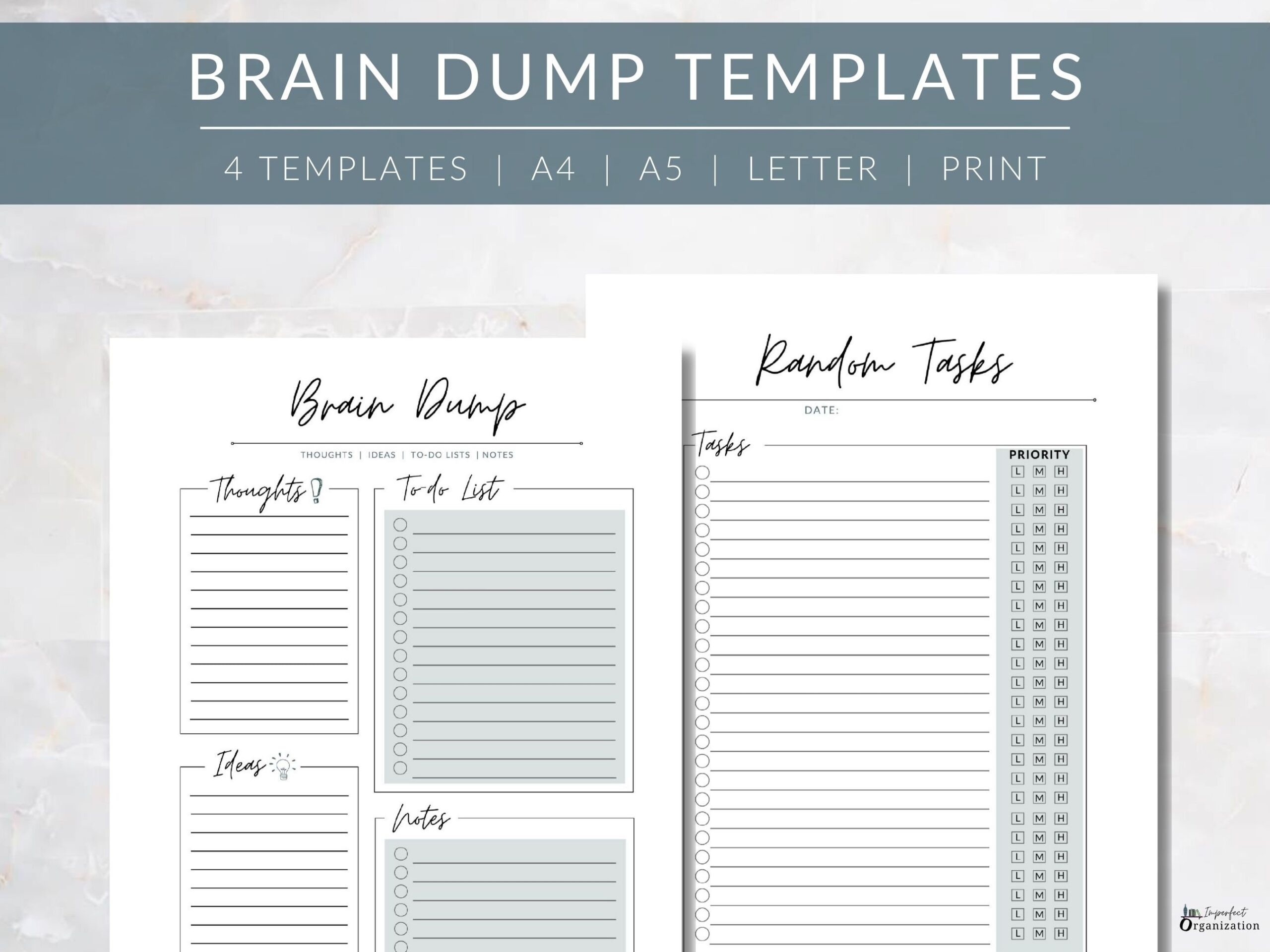 Brain Dump Template A4 A5 Letter Sizes PDF Etsy