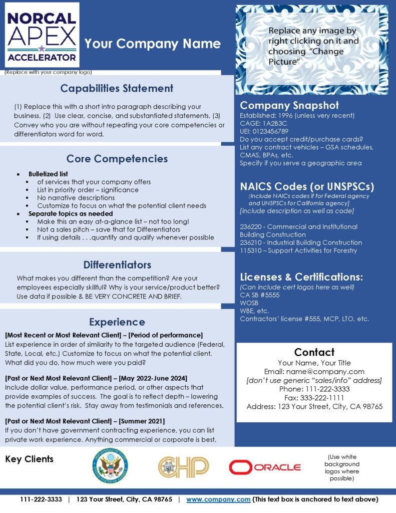 capability statement template capability statement template