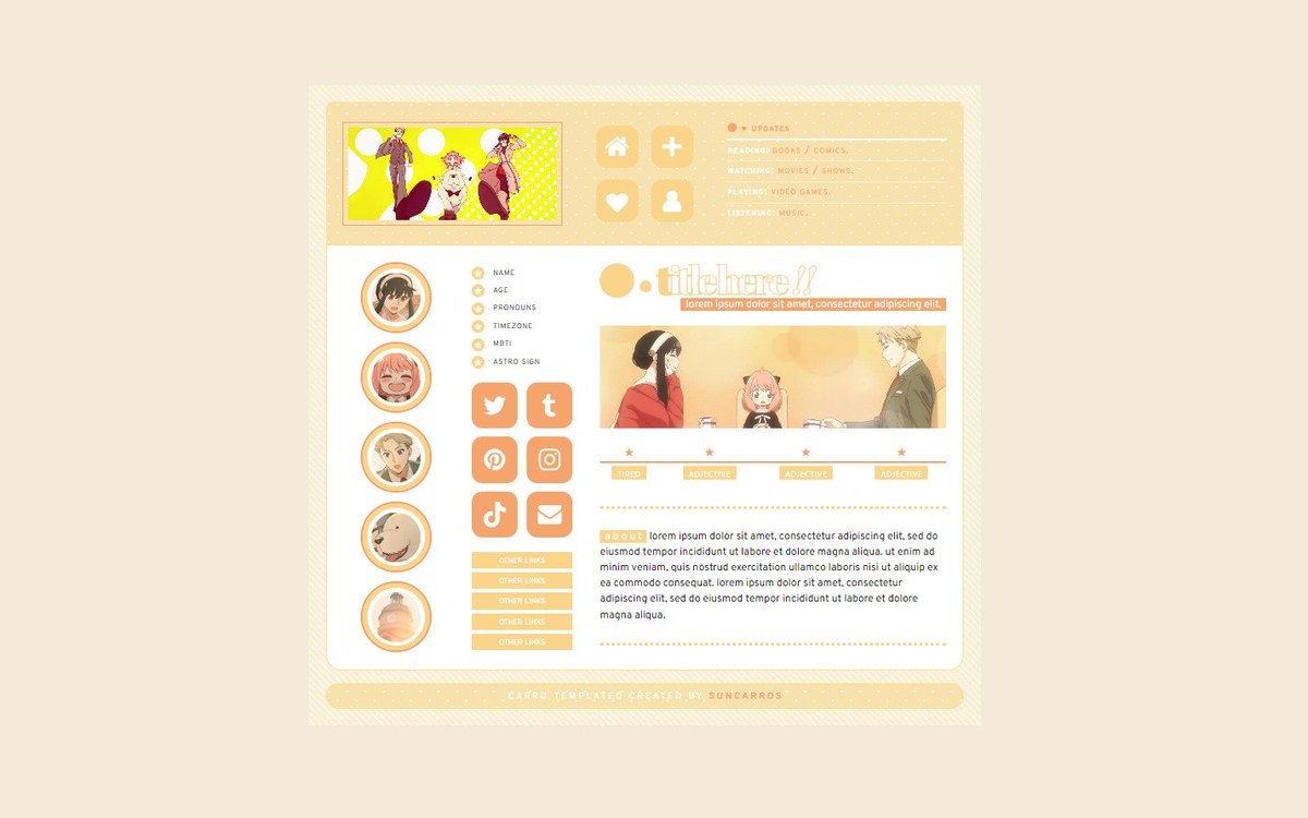 CARRD TEMPLATE Family FREE PERSONAL CARRD TEMPLATE Non Pro Friendly More Info 