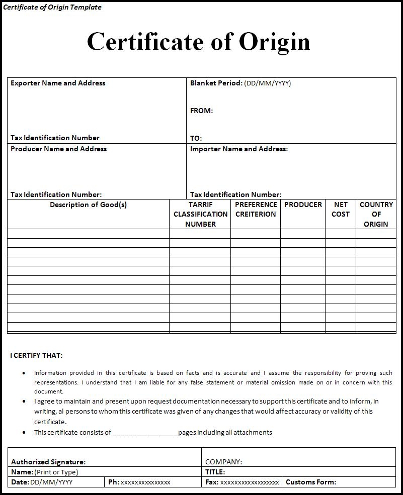 Certificate Of Origin Services US Arab Chamber Of Commerce