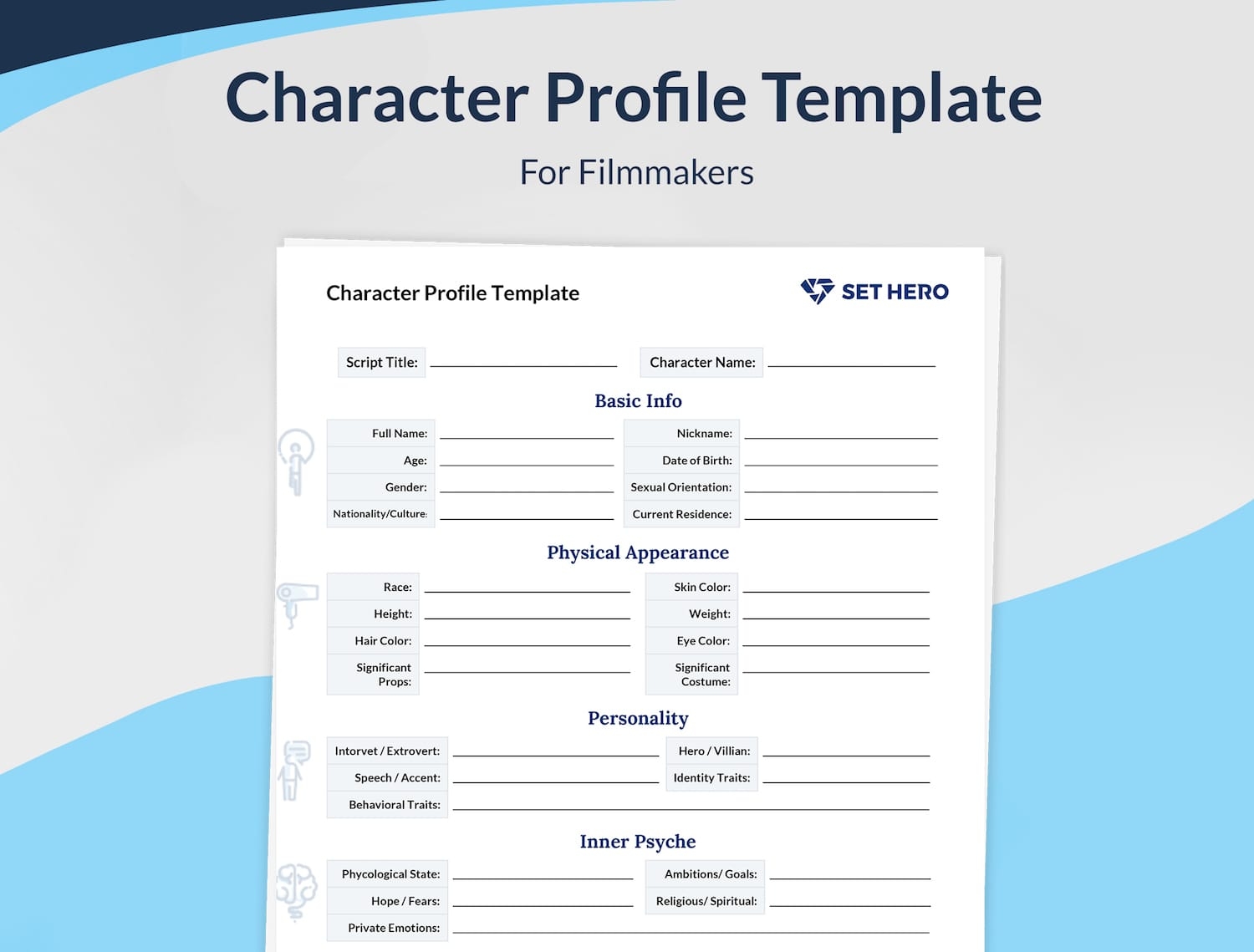 Character Profile Breakdown Template SetHero