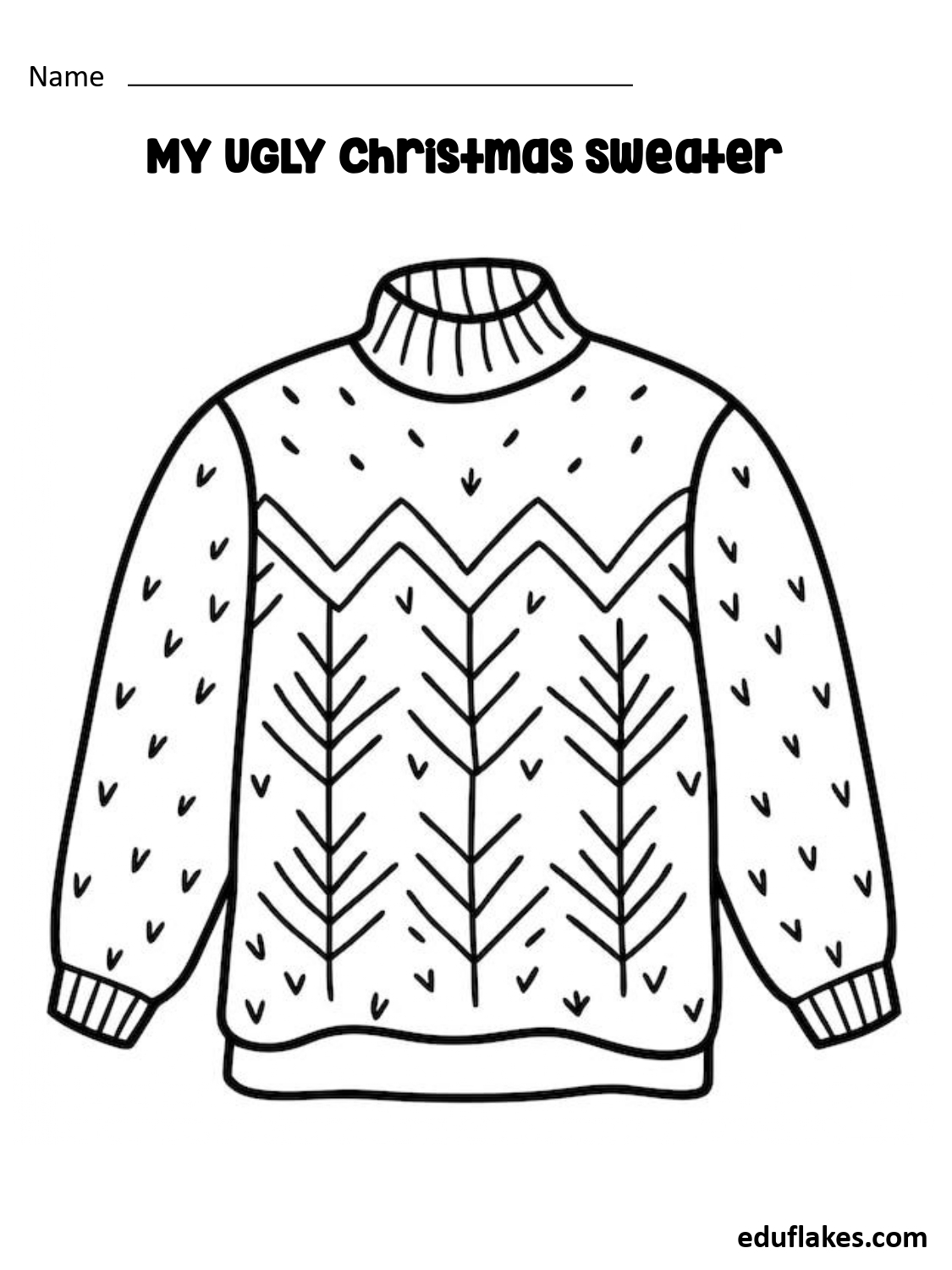 Christmas Ugly Sweater Free PDF Templates Eduflakes