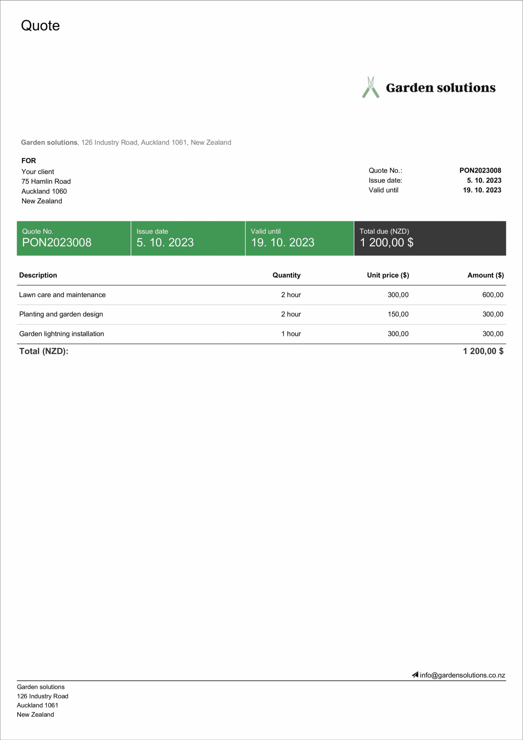 Contractor Quote Template Made Easy Free Editable Billdu