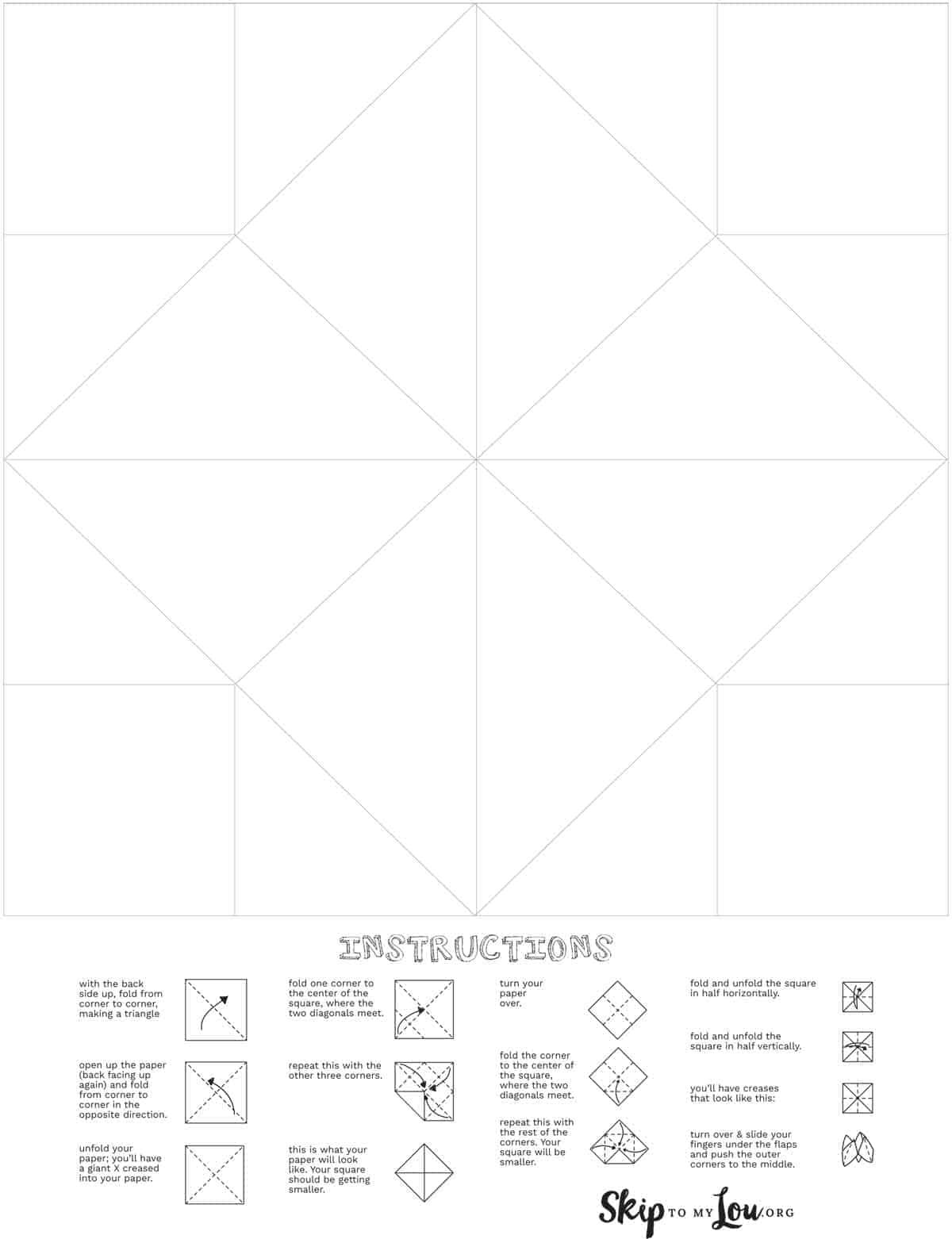 Cootie Catcher Template Skip To My Lou Cootie Catcher Template Skip To My Lou
