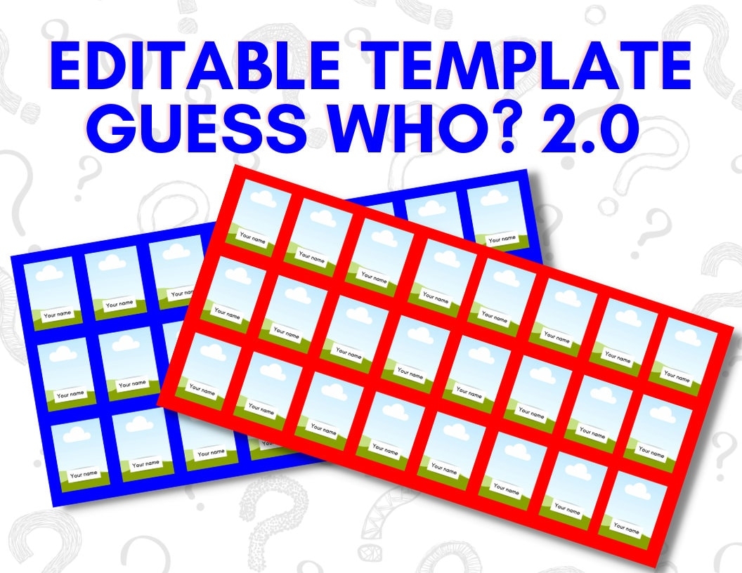 Custom Editable Guess Who 2 0 Printable Guess Who Guess Who 2 0 Sheets Template Editable Template DIY Guess Who INSTANT Download Etsy