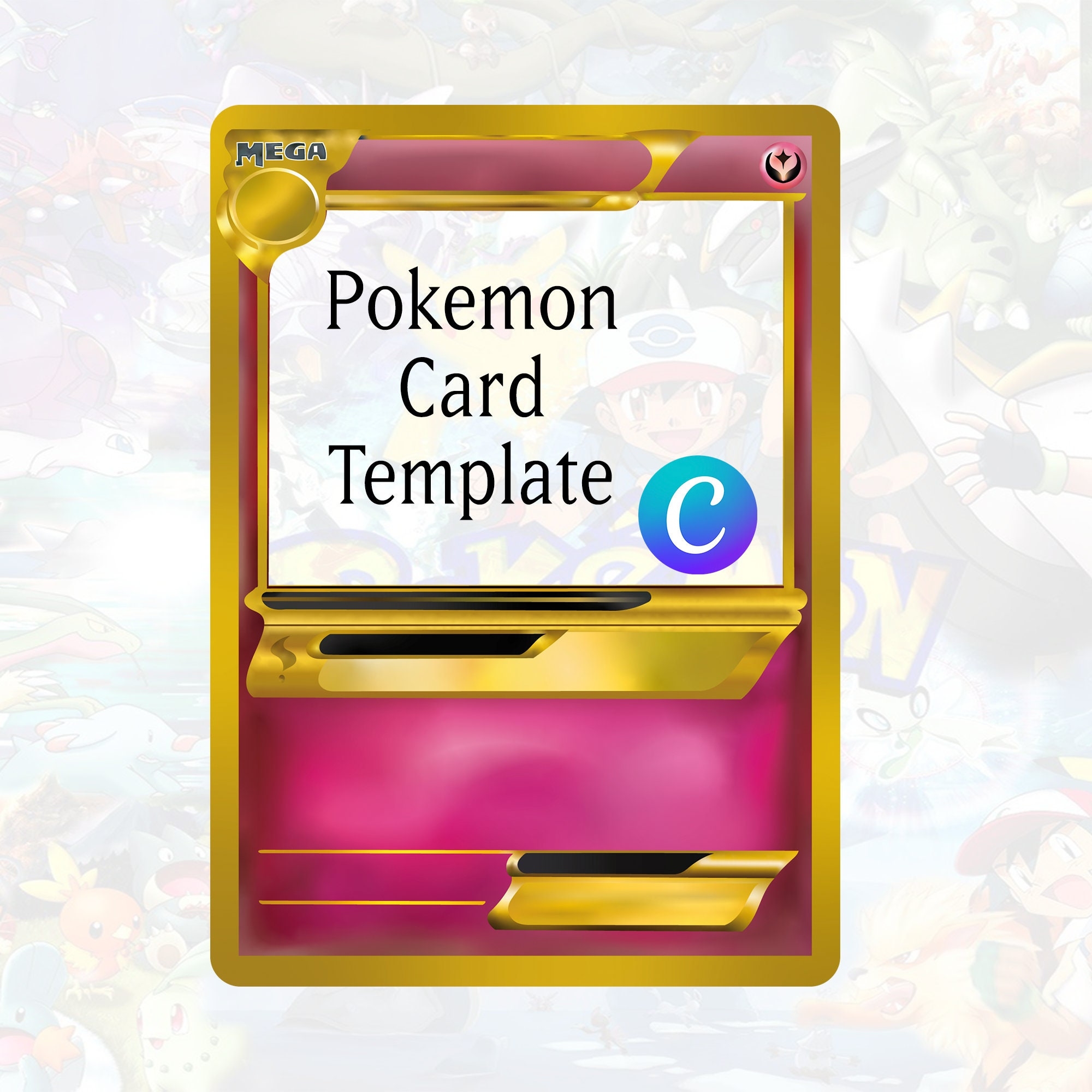 Custom Fairy Blank Pokemon Card Personalized Pet Photo Frame Unique Gift Collectible Photo Prop Canva Template Etsy