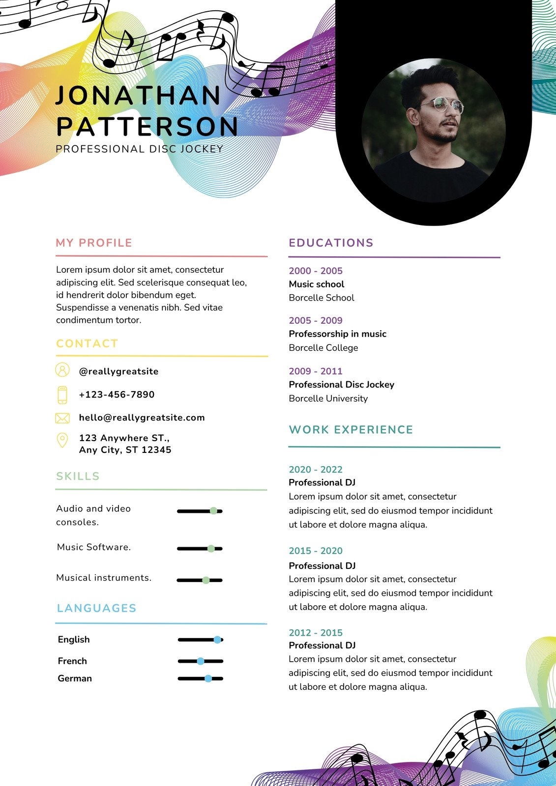 Customize 32 Music Resume Templates Online Canva Customize 32 Music Resume Templates Online Canva