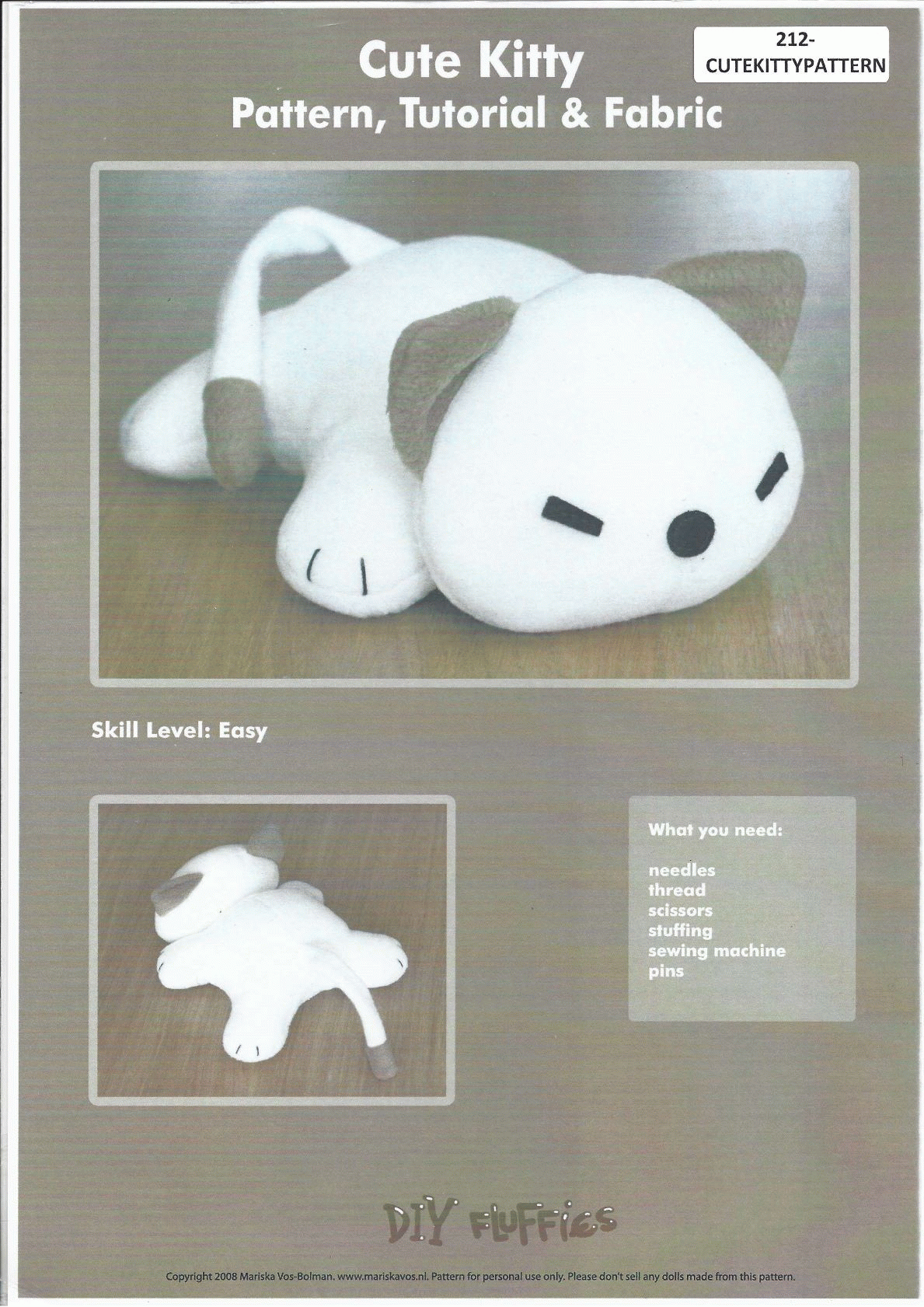 sewing template stuffed animal cat sewing template stuffed animal cat