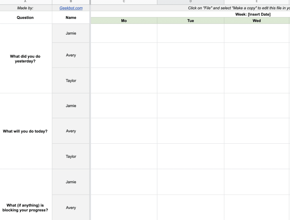 Daily Huddle Template Free Excel And Google Sheets Download 