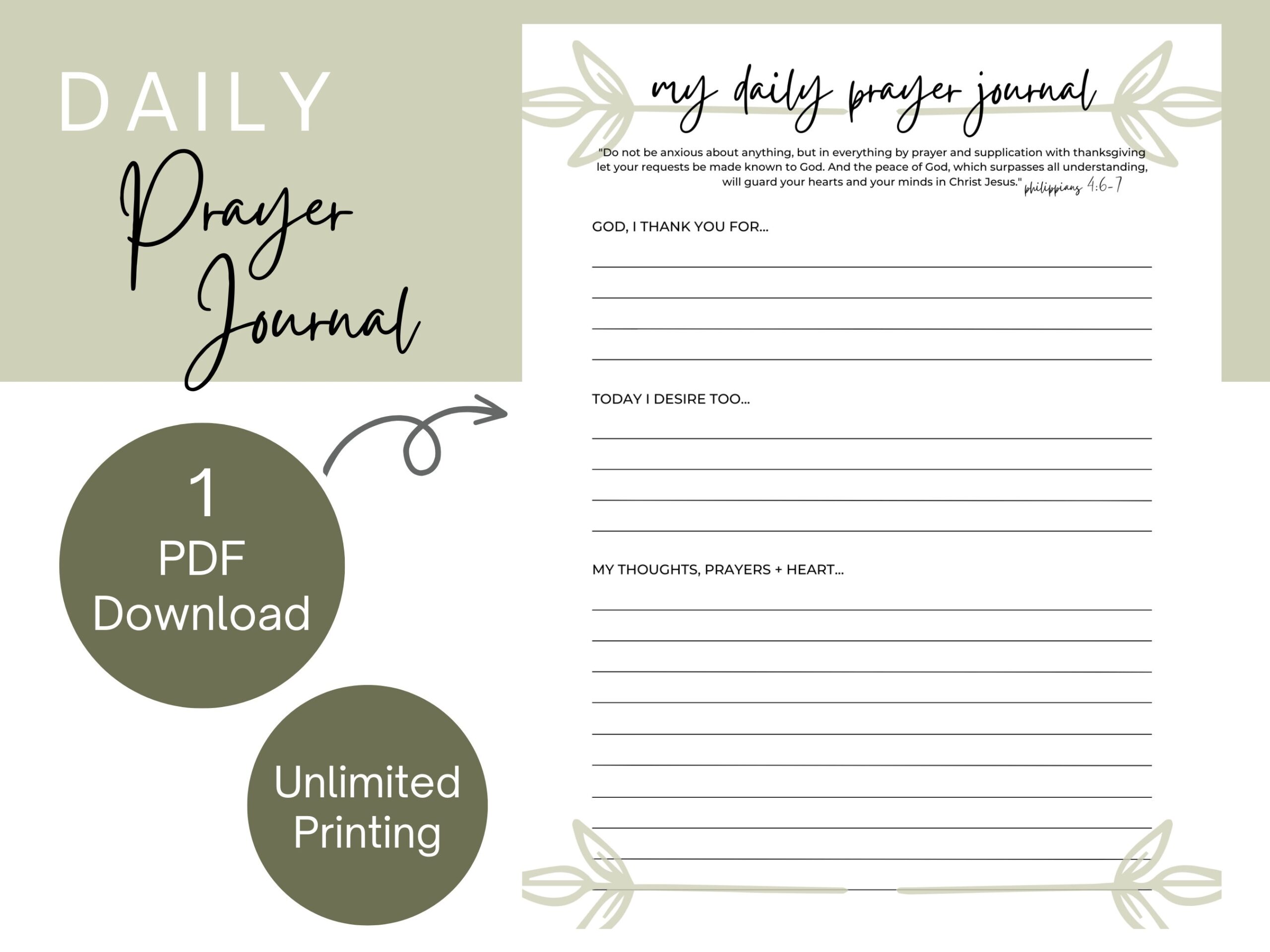 Daily Prayer Journal Printable Template Etsy Daily Prayer Journal Printable Template Etsy