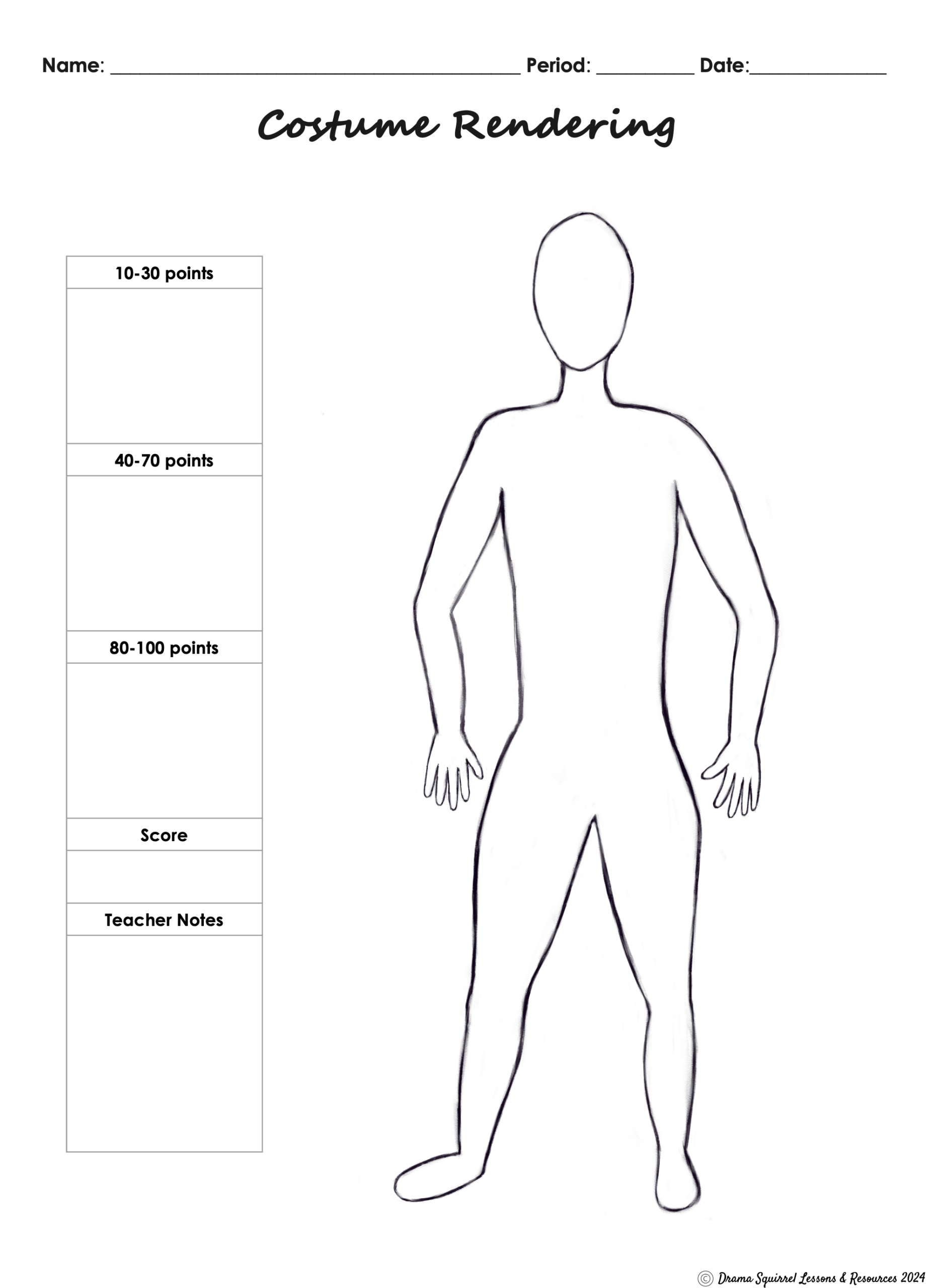 costume design template costume design template