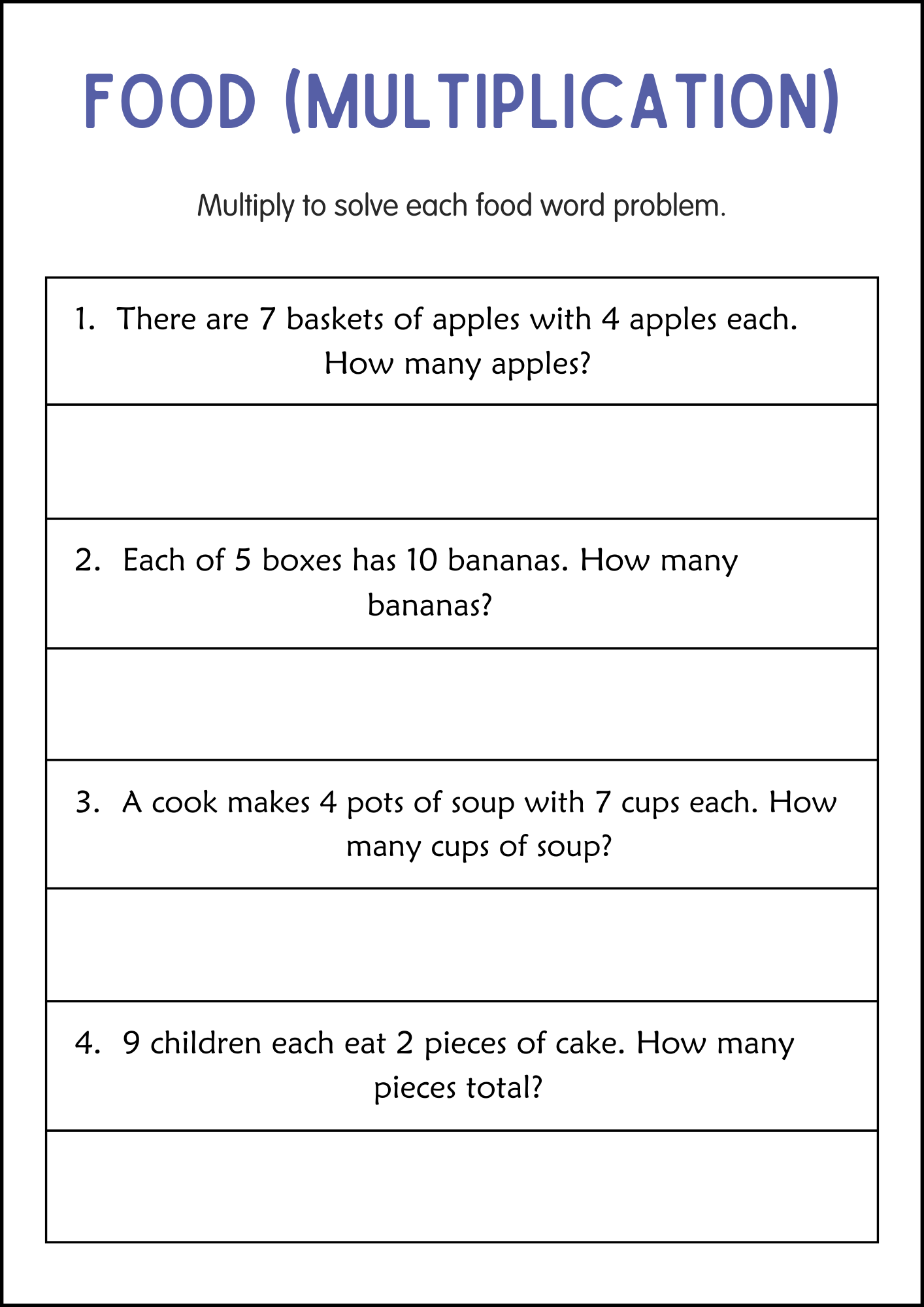 Division And Multiplication Word Problems Math Worksheets For Grade 2 3 4 Made By Teachers