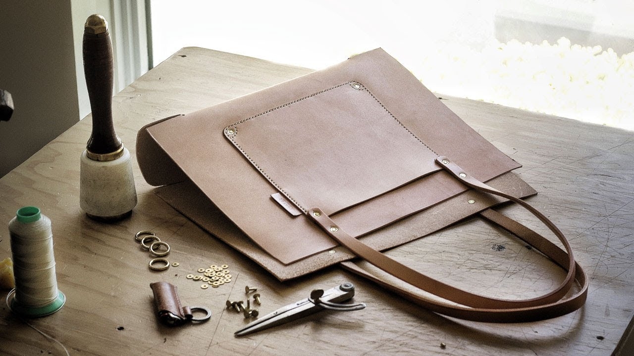 DIY Leather Tote Bag With FREE PATTERN pt 1 YouTube