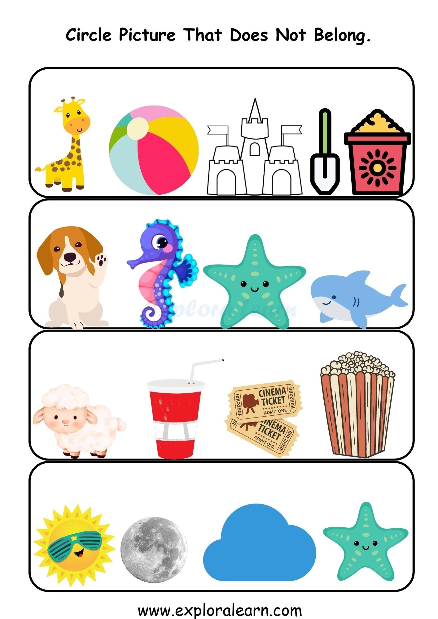 what does not belong worksheets