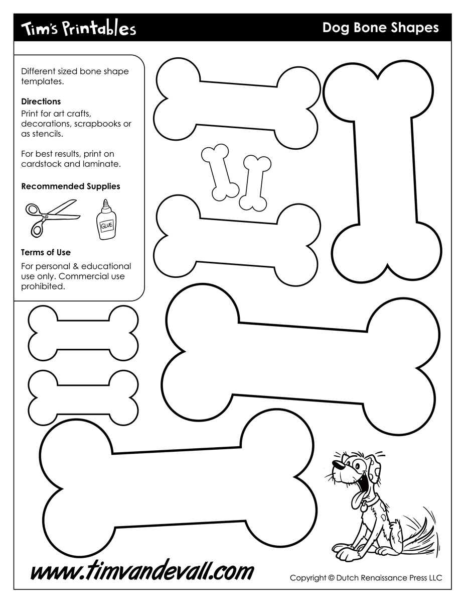 Dog Bone Shapes Tim s Printables Dog Bone Shapes Tim s Printables