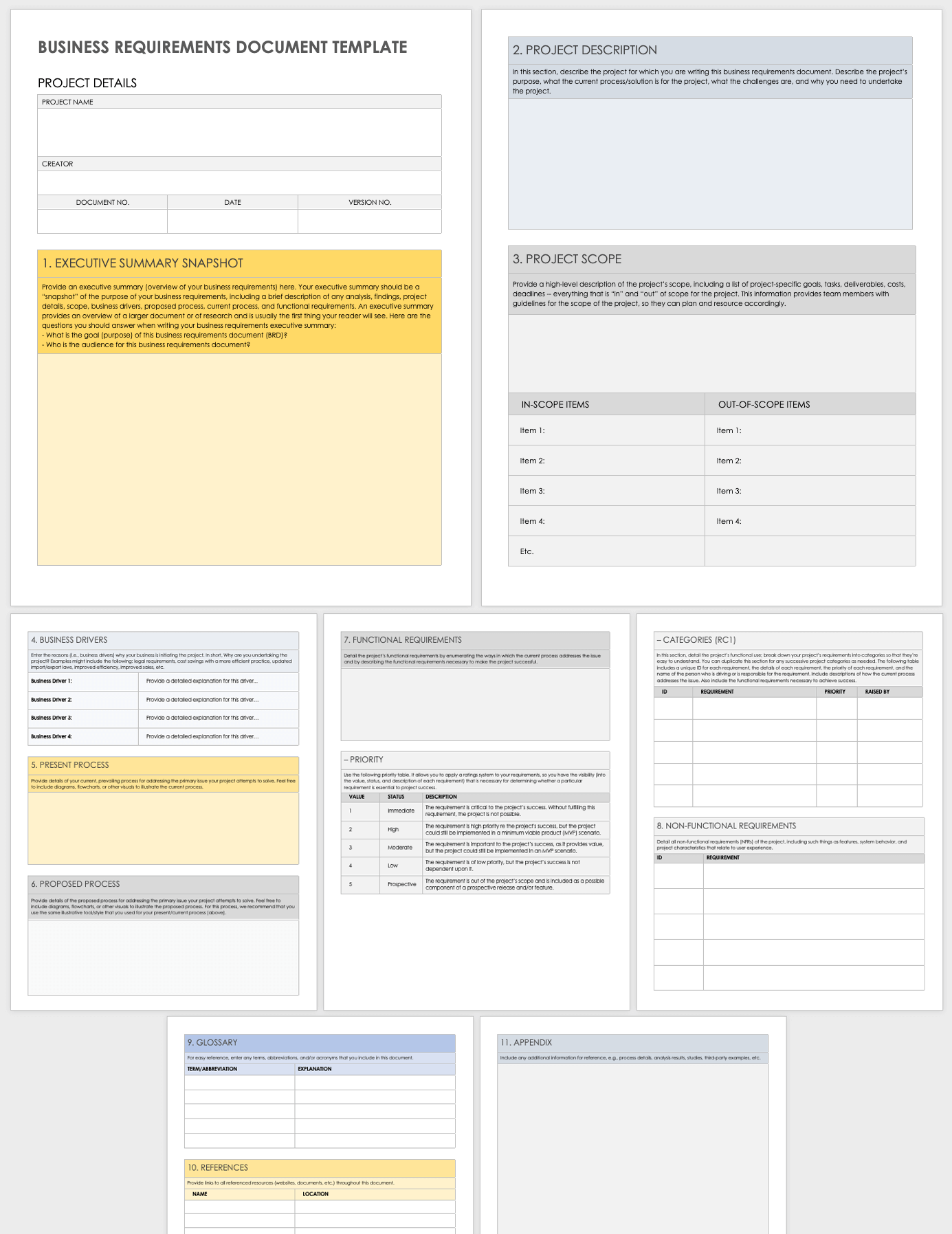 Download Free BRD Templates Smartsheet