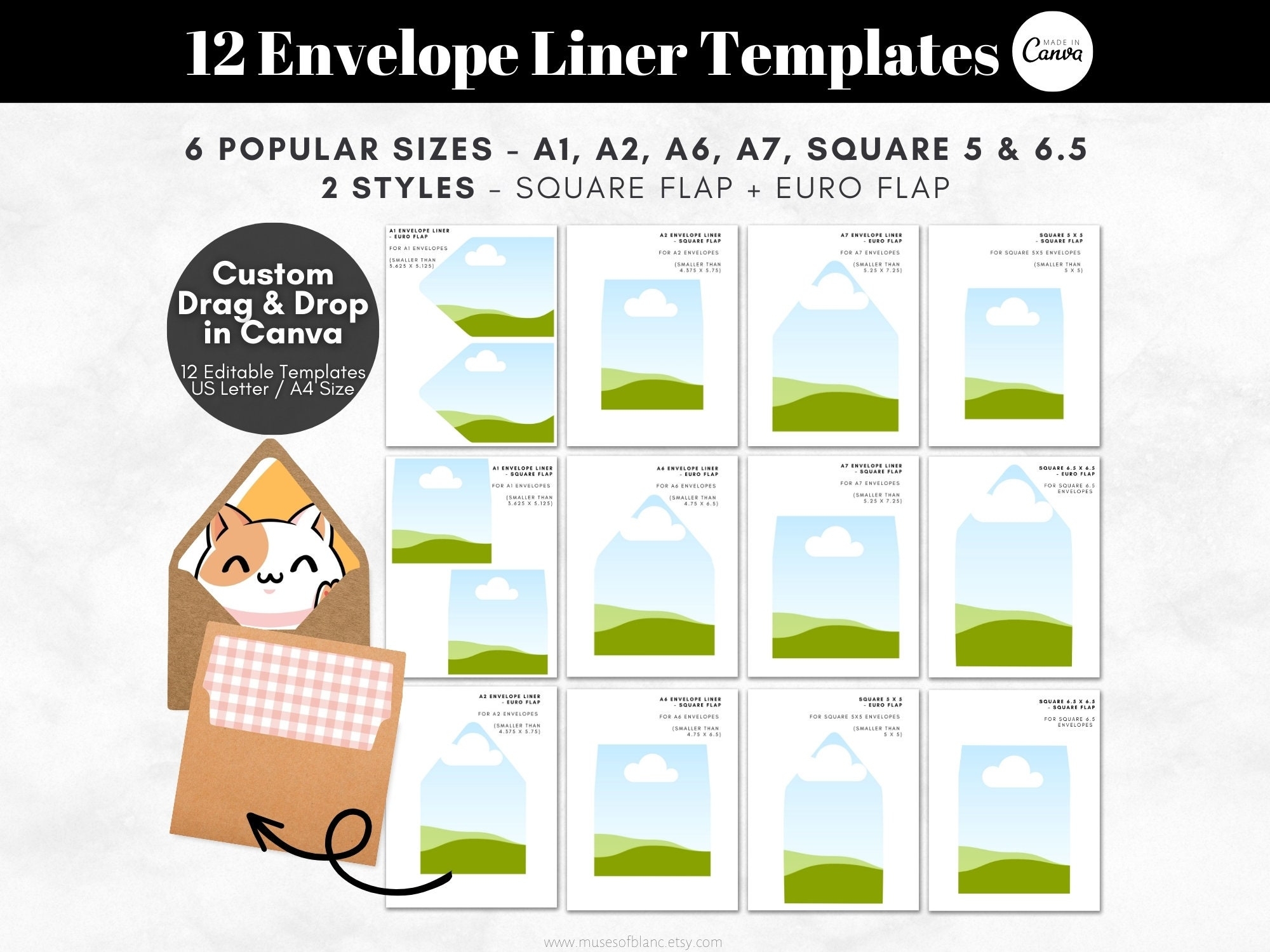 envelope liner template