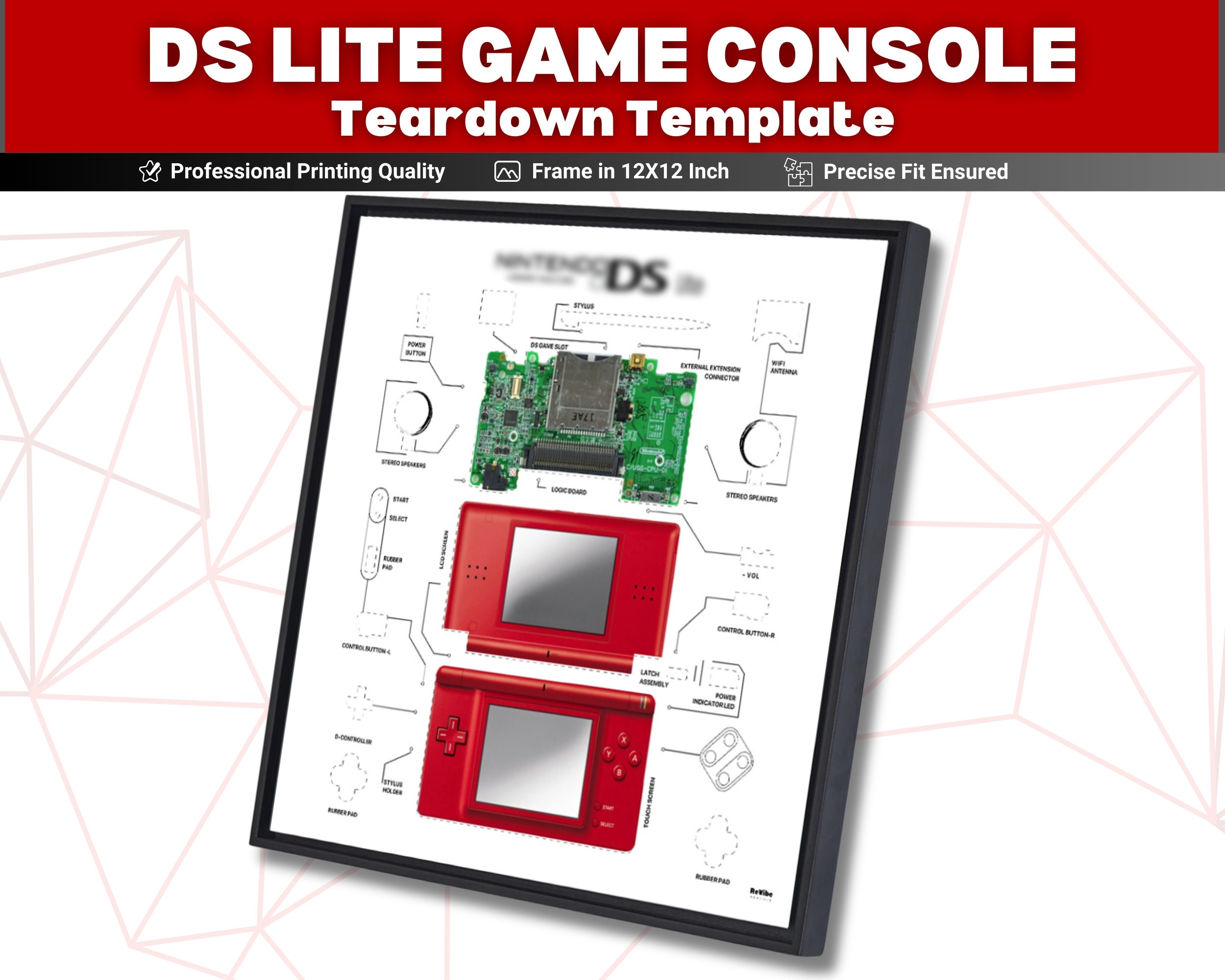 DS Lite Teardown Template Game Console Printable Art digital Download Etsy DS Lite Teardown Template Game Console Printable Art digital Download Etsy